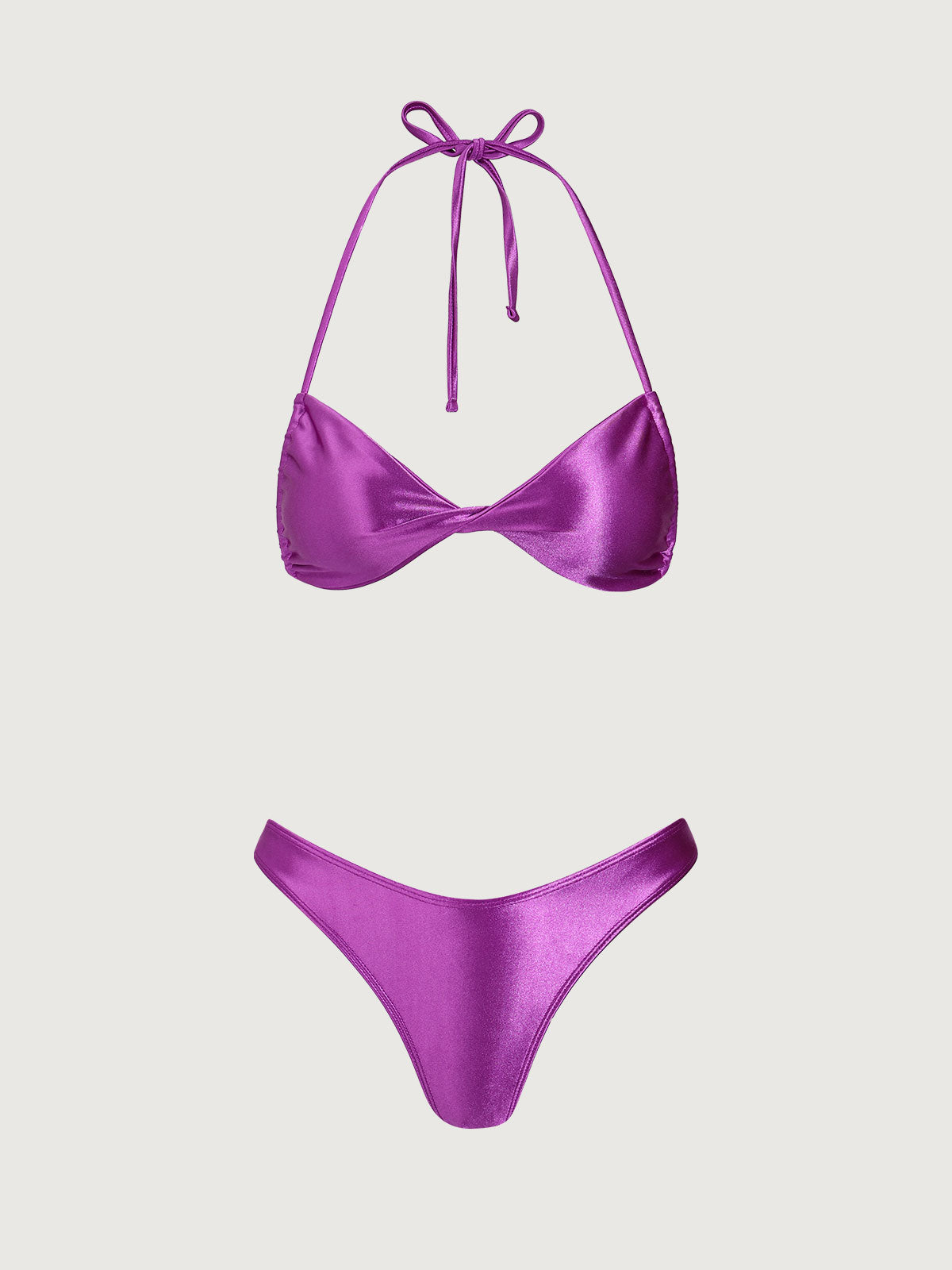 Purple Sparkly Twist Bikini Set