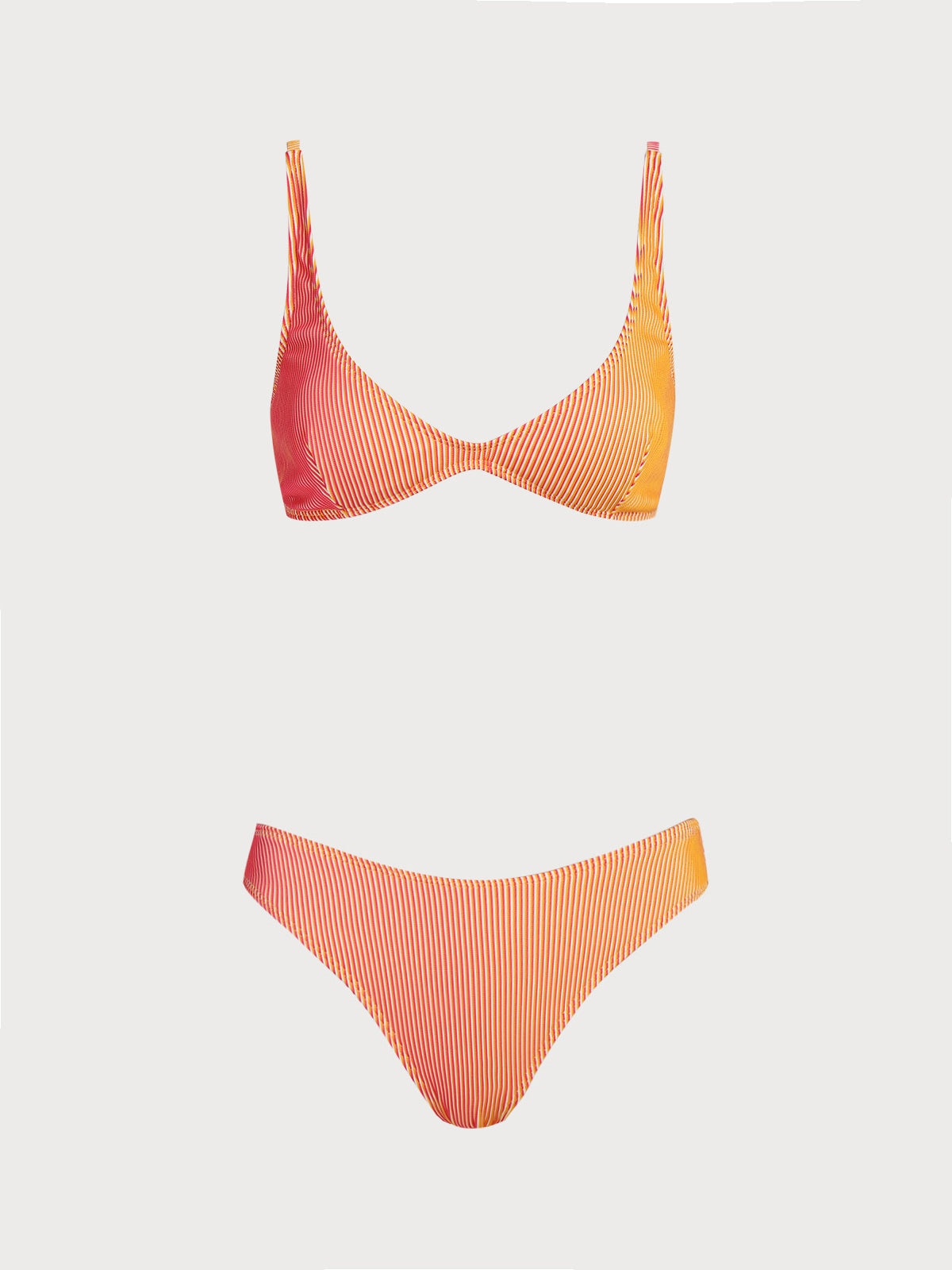 Orange Two-Color Gradient Bikini Set