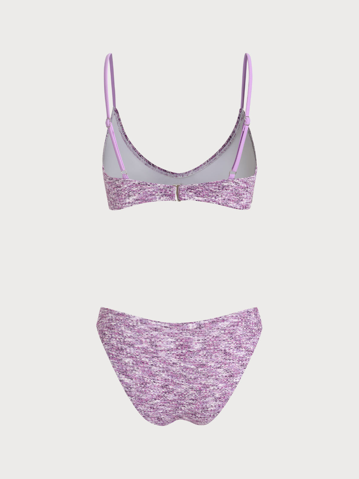 Purple Two-Tone Crochet Bikini Set