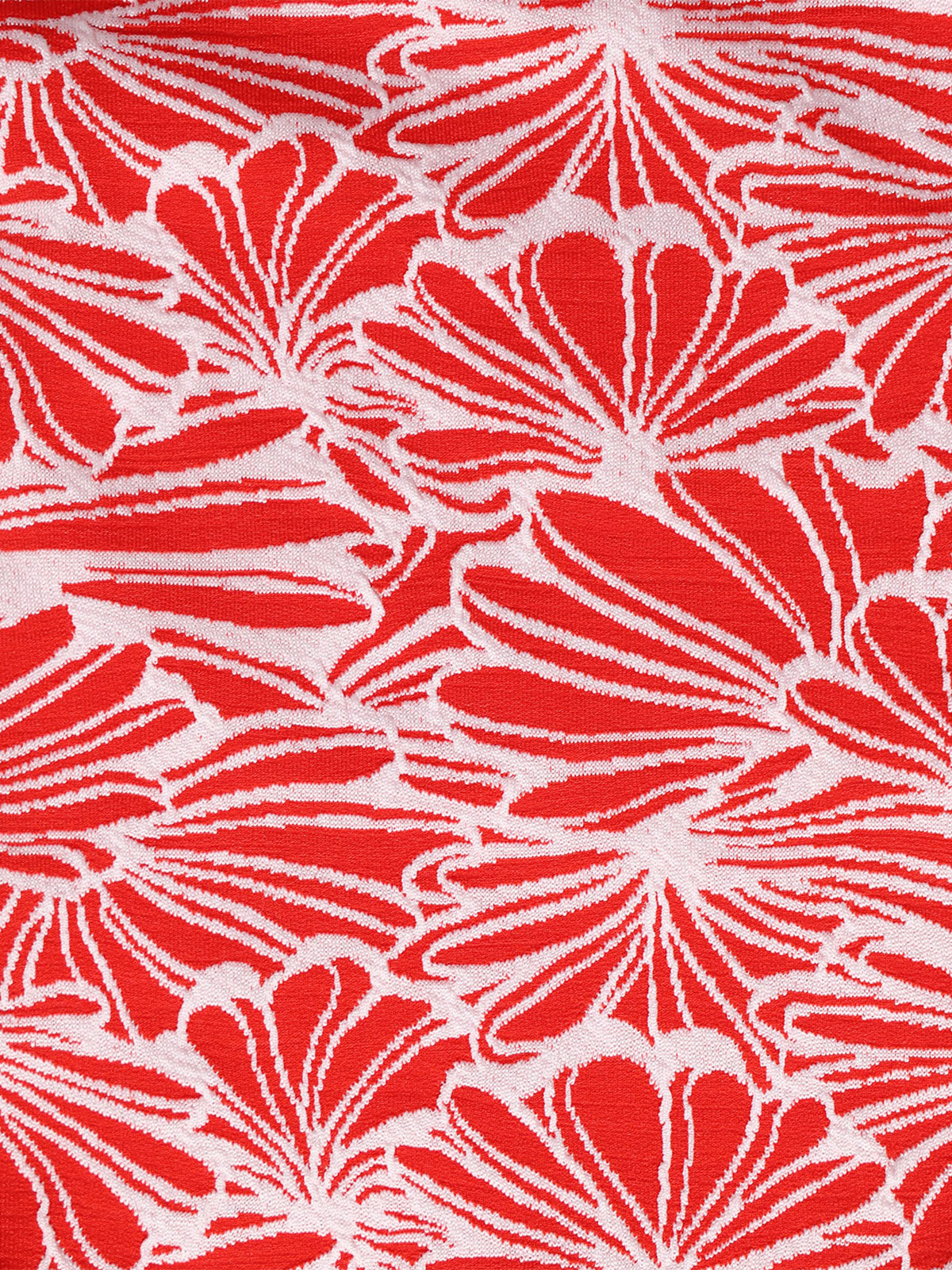 Red Two-Tone Jacquard Contrast One-Piece Swimsuit