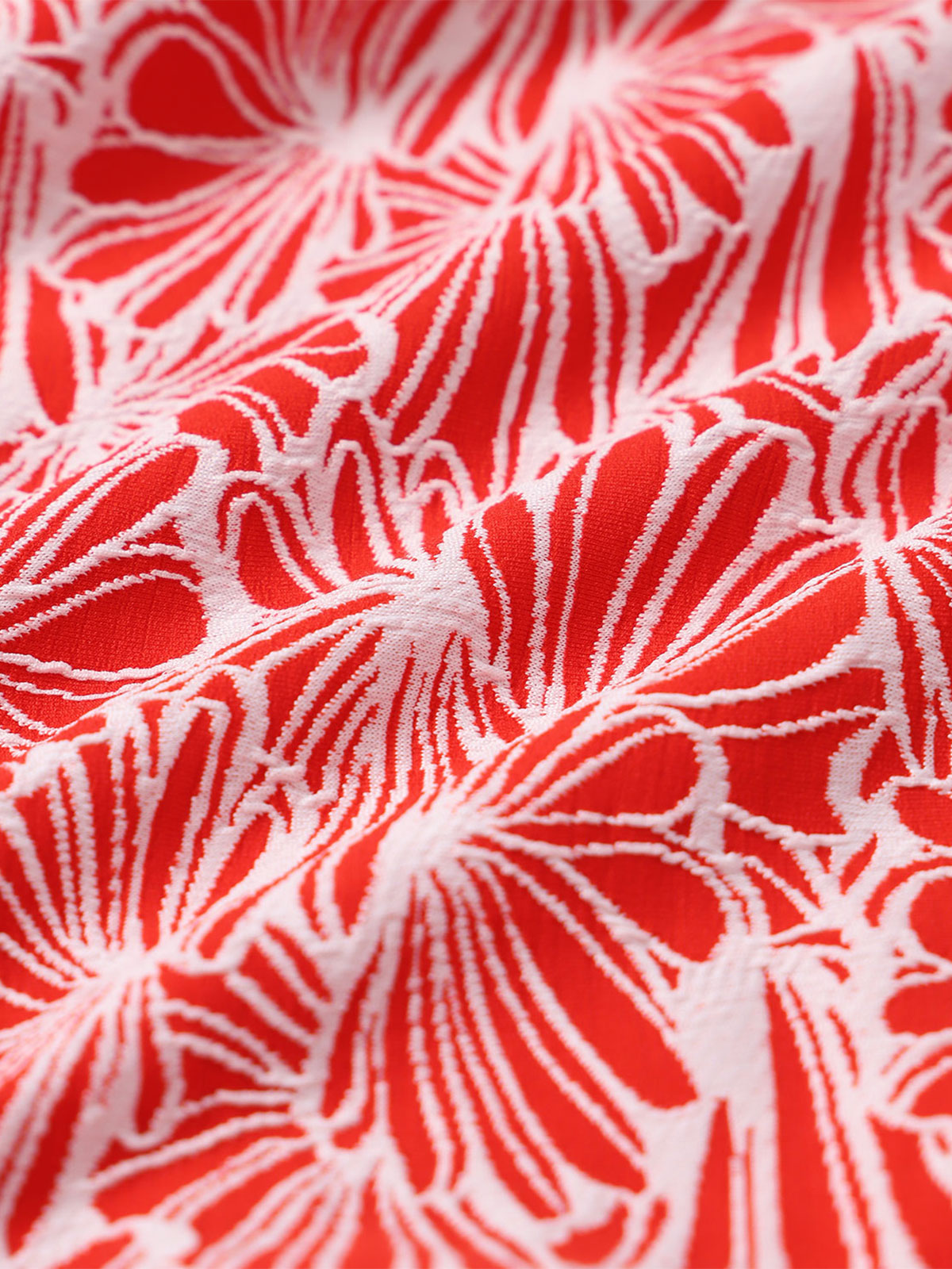 Red Two-Tone Jacquard Contrast One-Piece Swimsuit