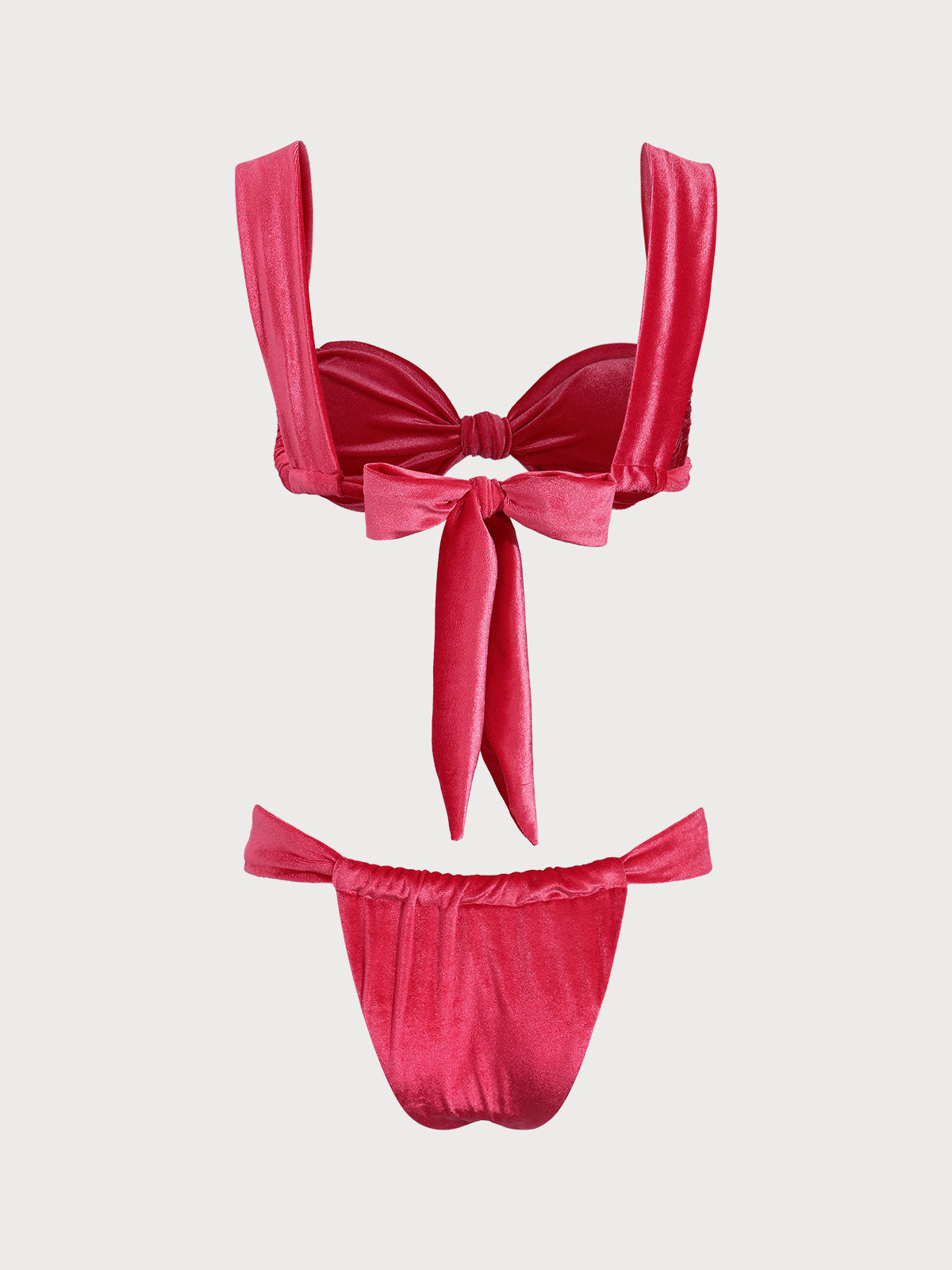 Pink Velvet Twist Bikini Set