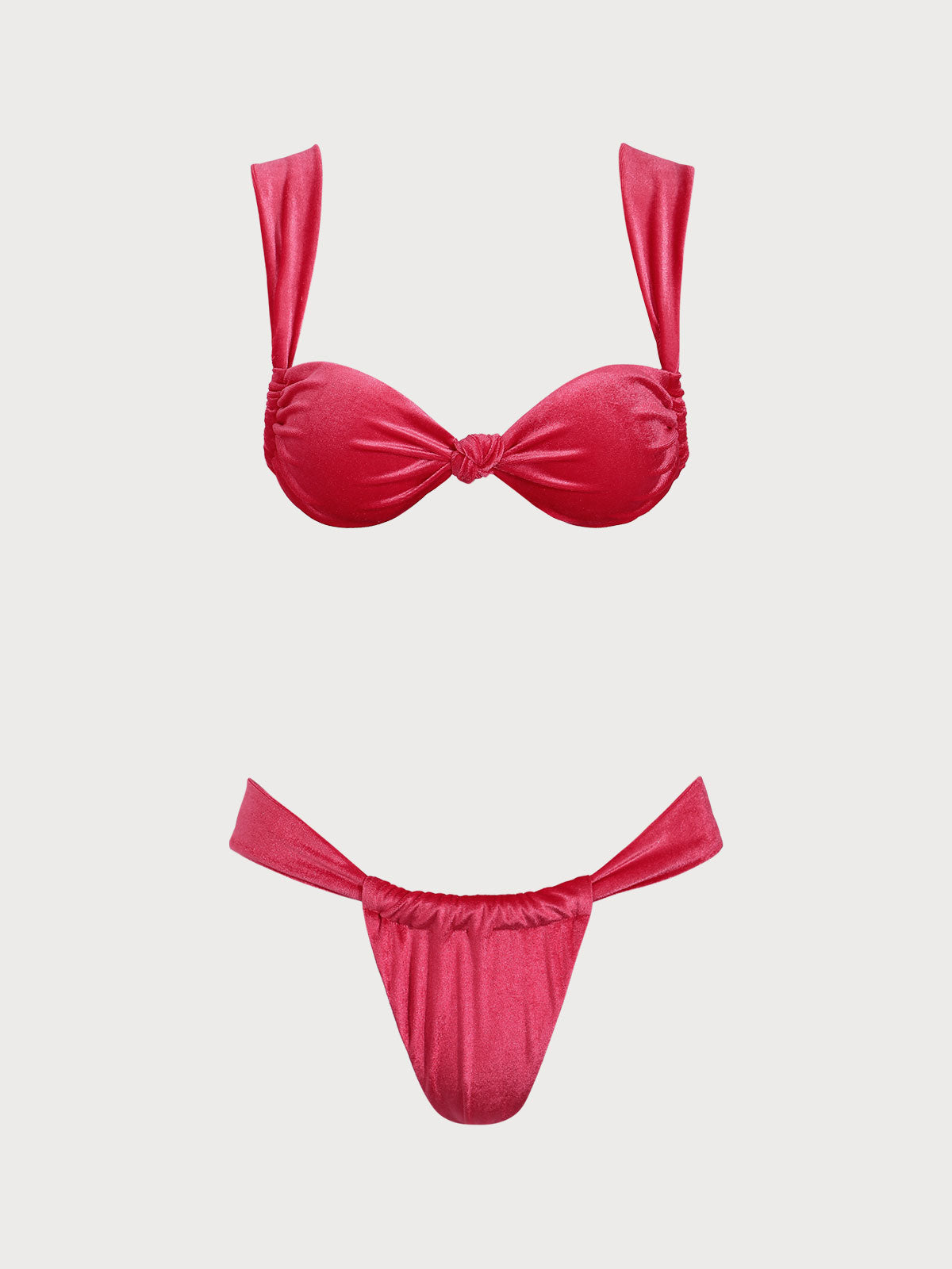 Pink Velvet Twist Bikini Set
