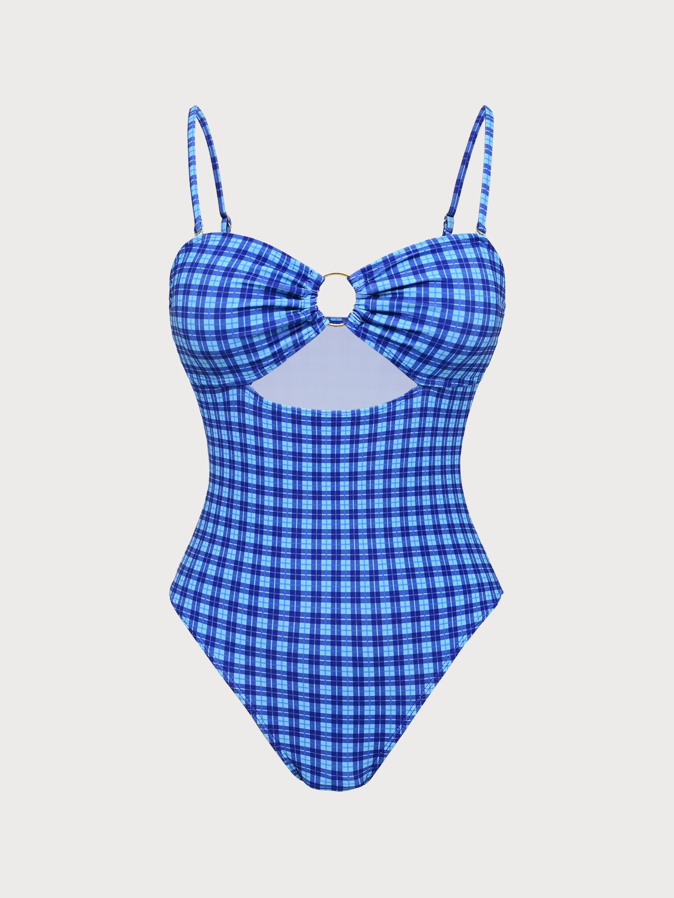 Vintage Plaid One-Piece Swimsuit