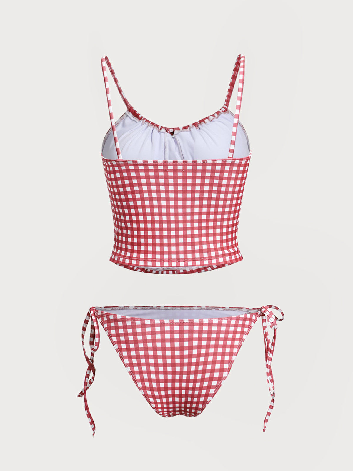 Red Vintage Plaid Tankini Swimsuit