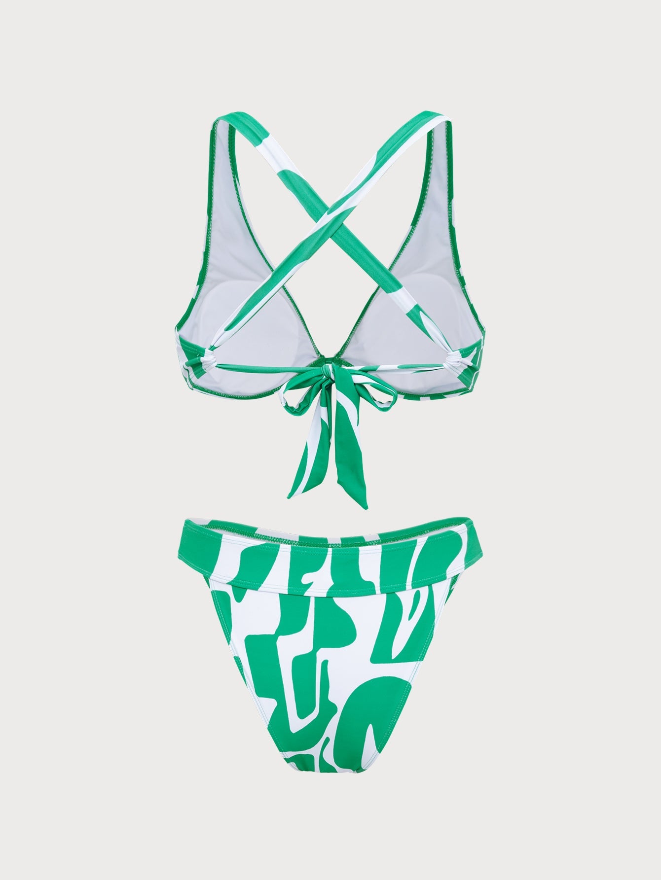 Green X Cross Vintage Tropical Bikini Set