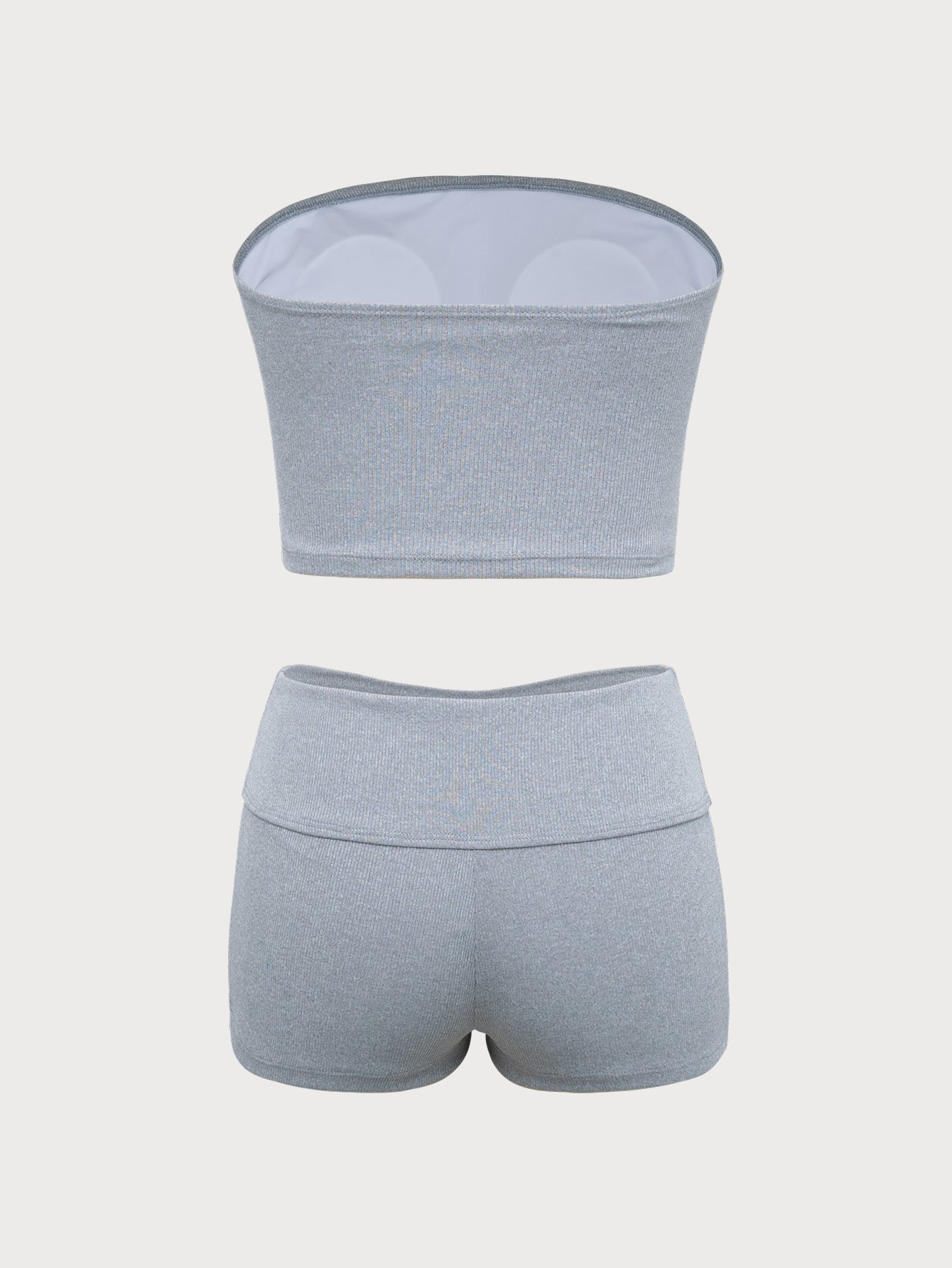 Grey Bandeau Tankini Swimsuit