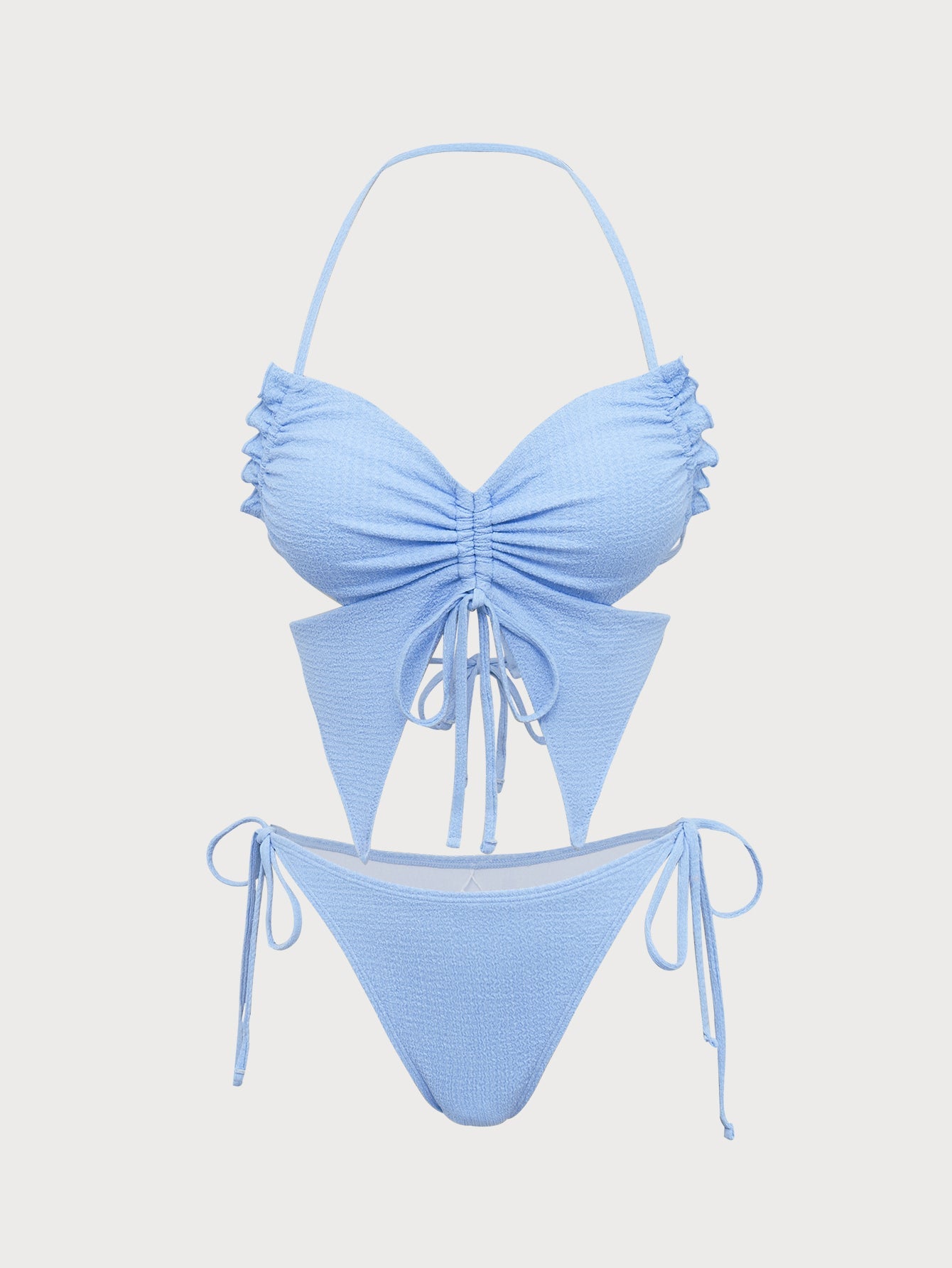 Blue Butterfly Ruched Tankini Swimsuit