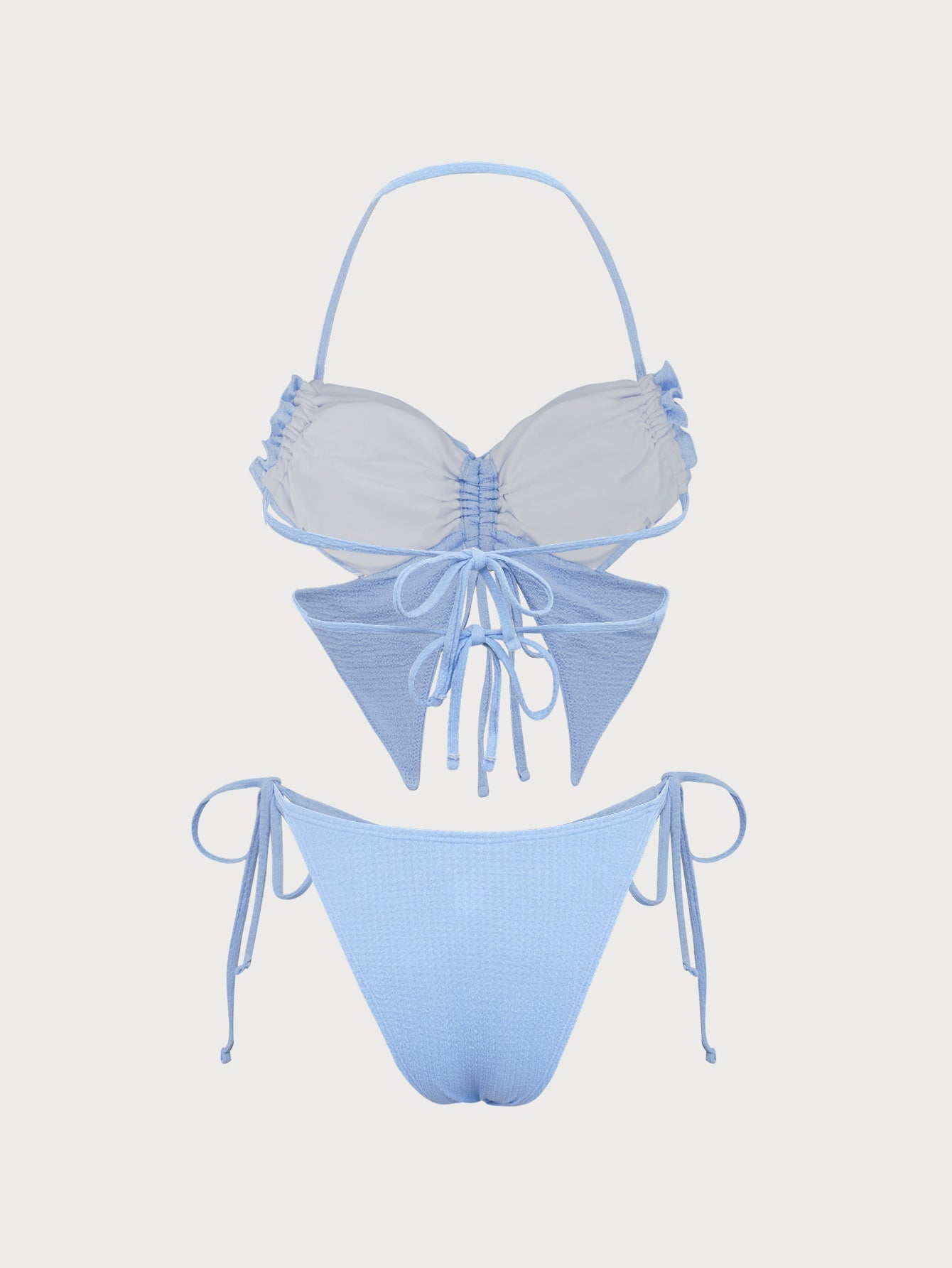 Blue Butterfly Ruched Tankini Swimsuit