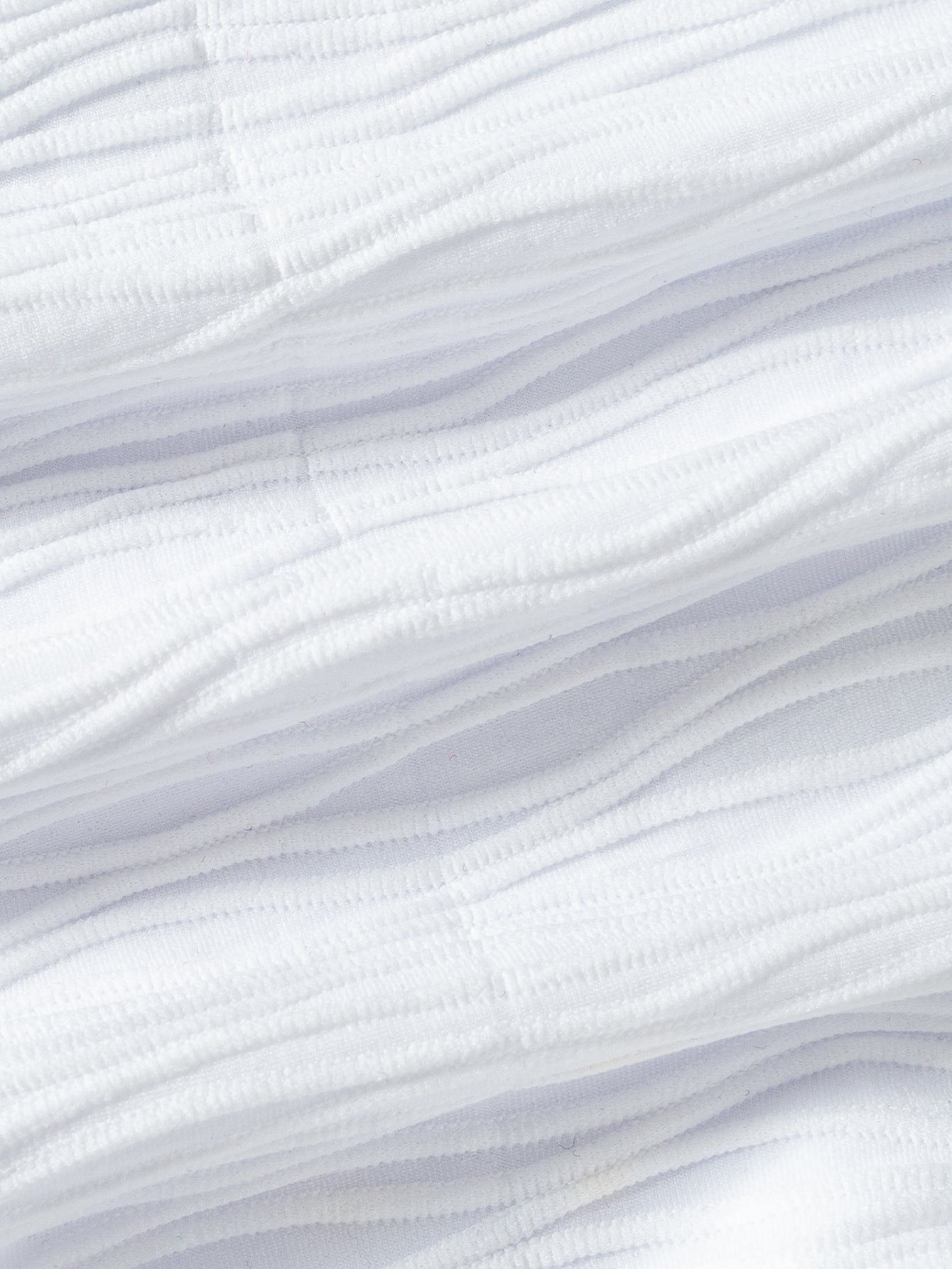 White Crossover V-Neck One-Piece Swimsuit