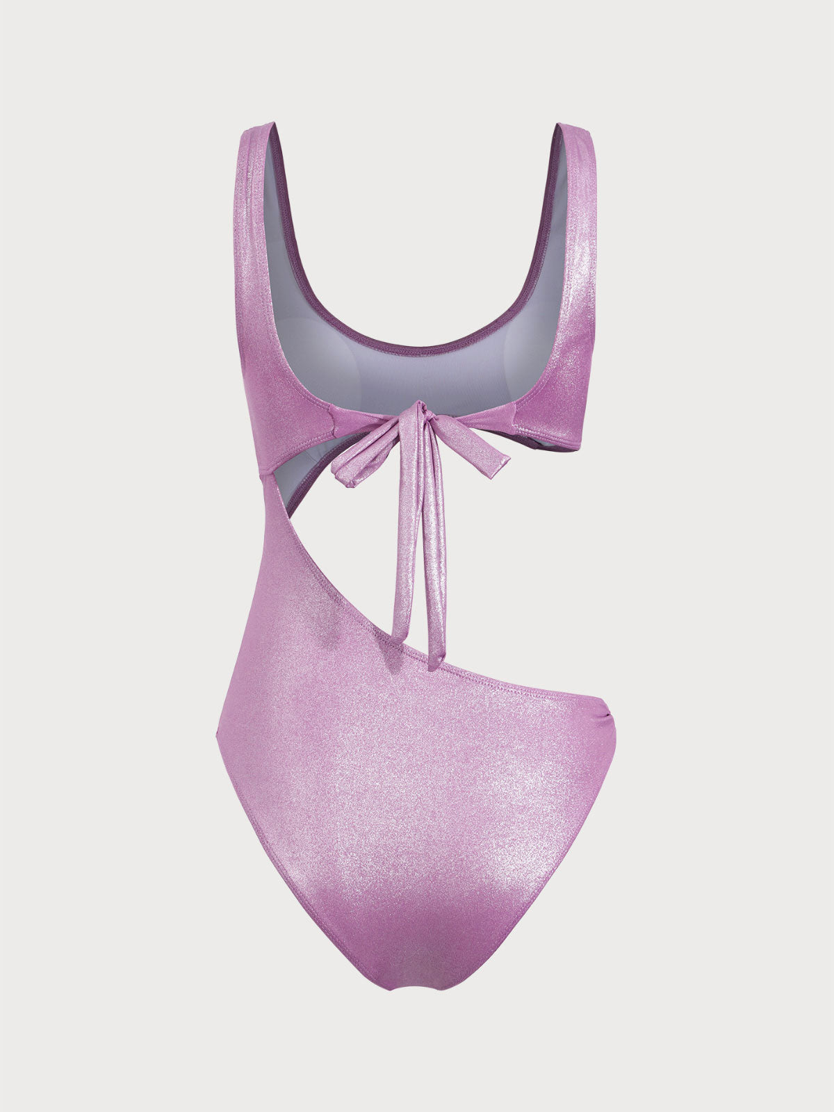 Purple Glitter Irregular Ring Bikini Set