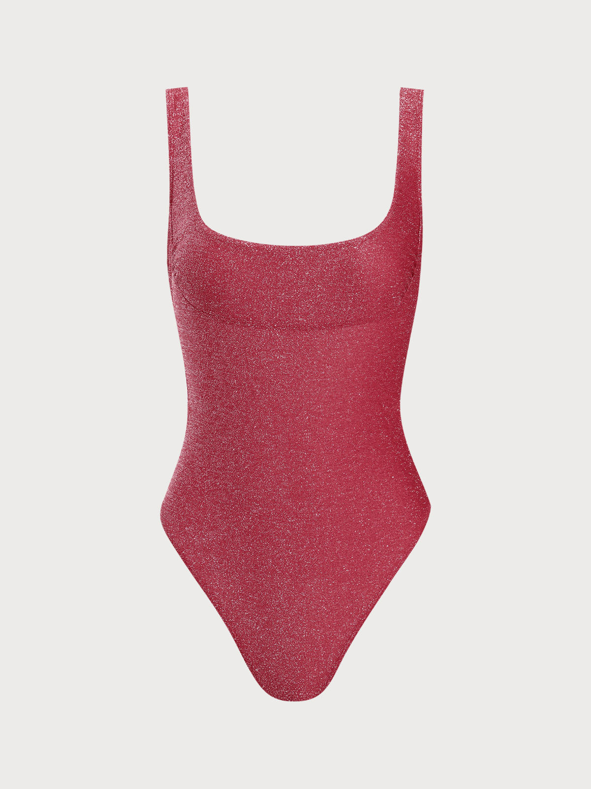 Red Glitter Backless One-Piece Swimsuit