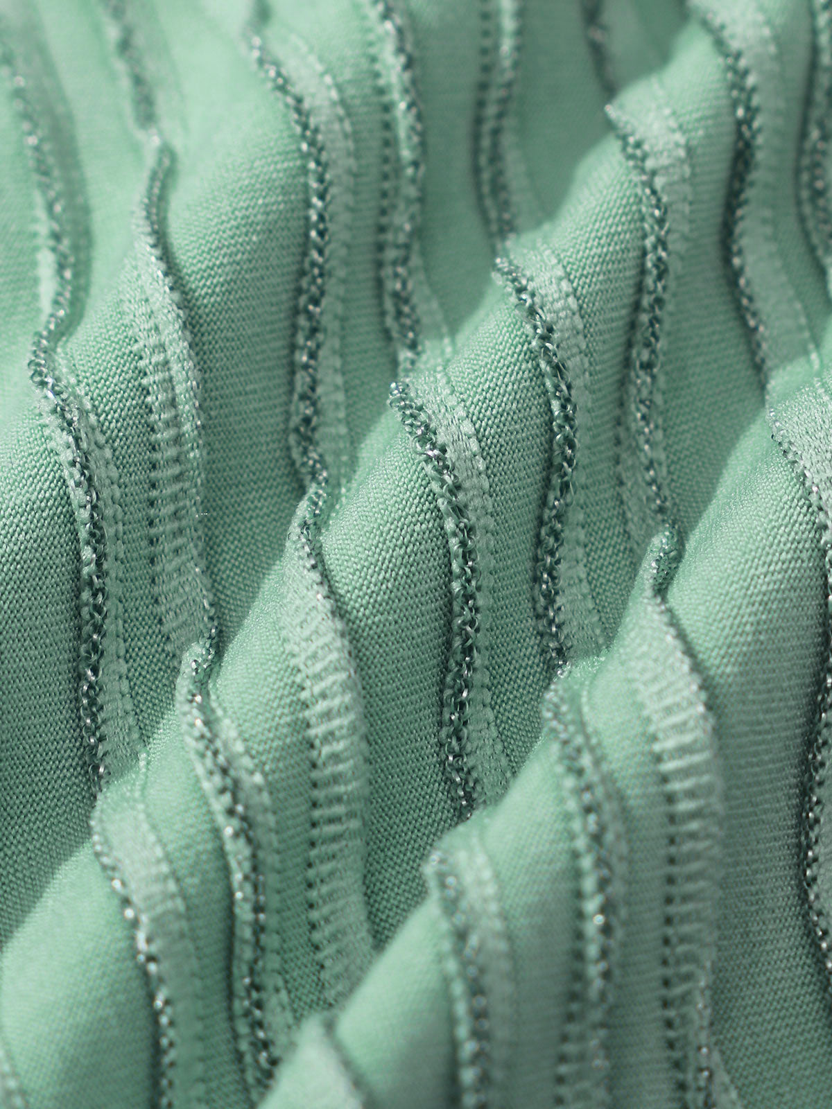 Cyan Glitter Wave Pattern Bikini Set