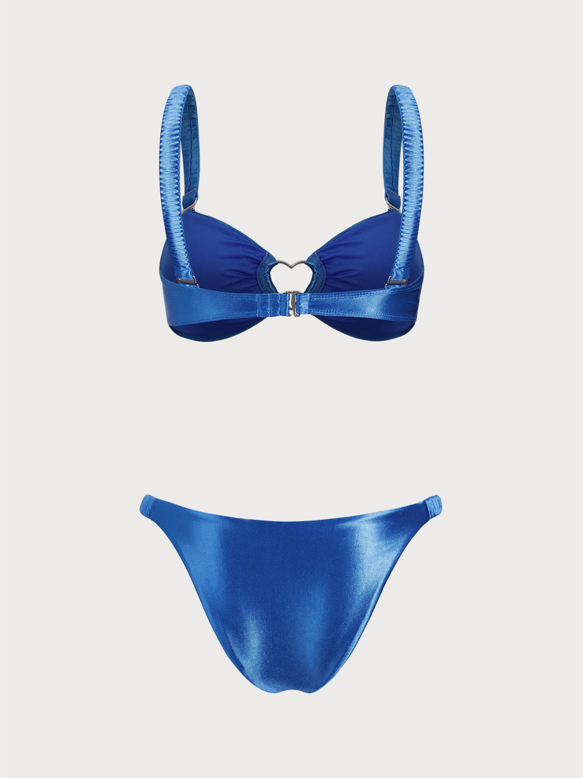 Blue Heart Cutout Bikini Set