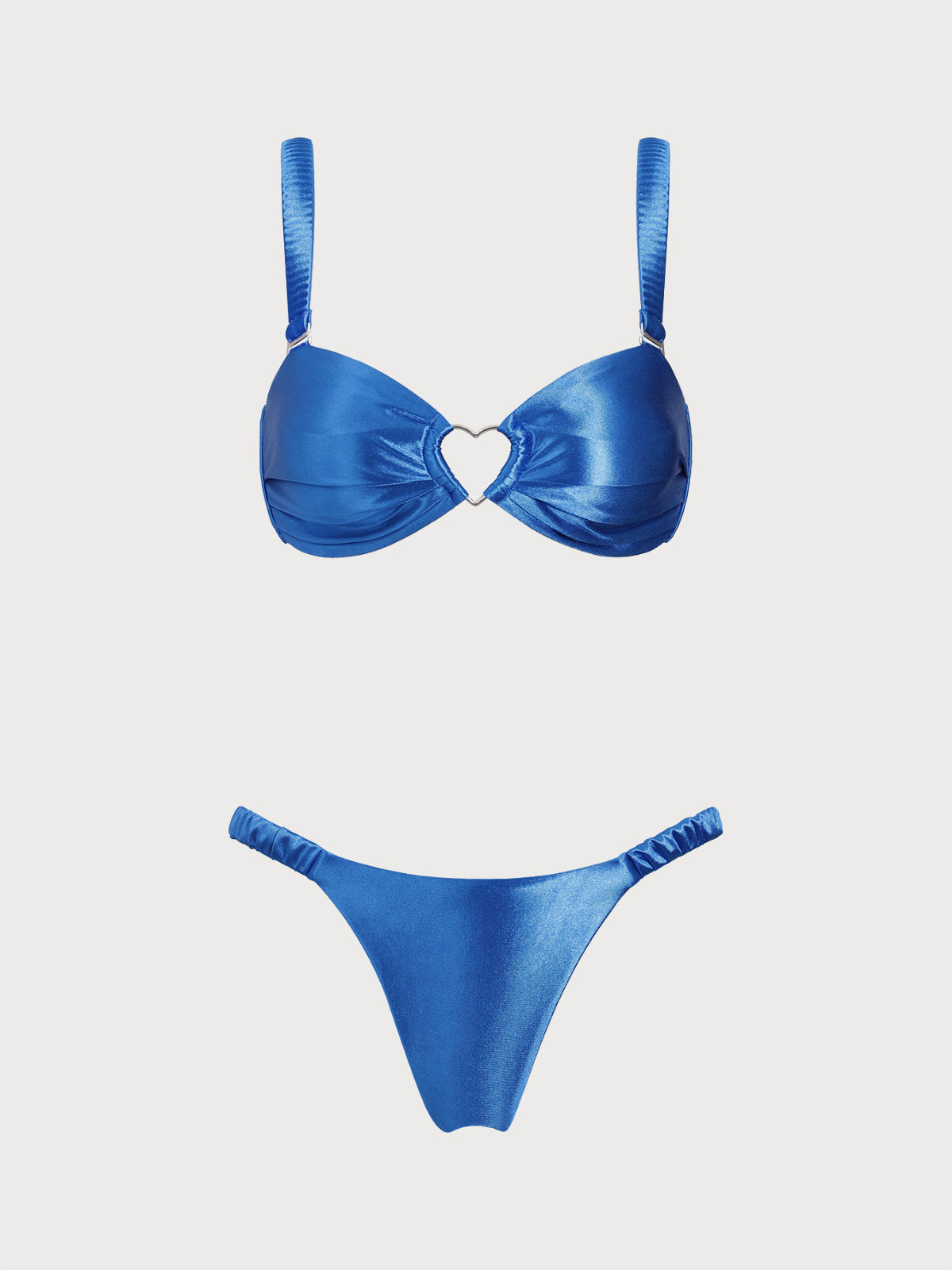 Blue Heart Cutout Bikini Set
