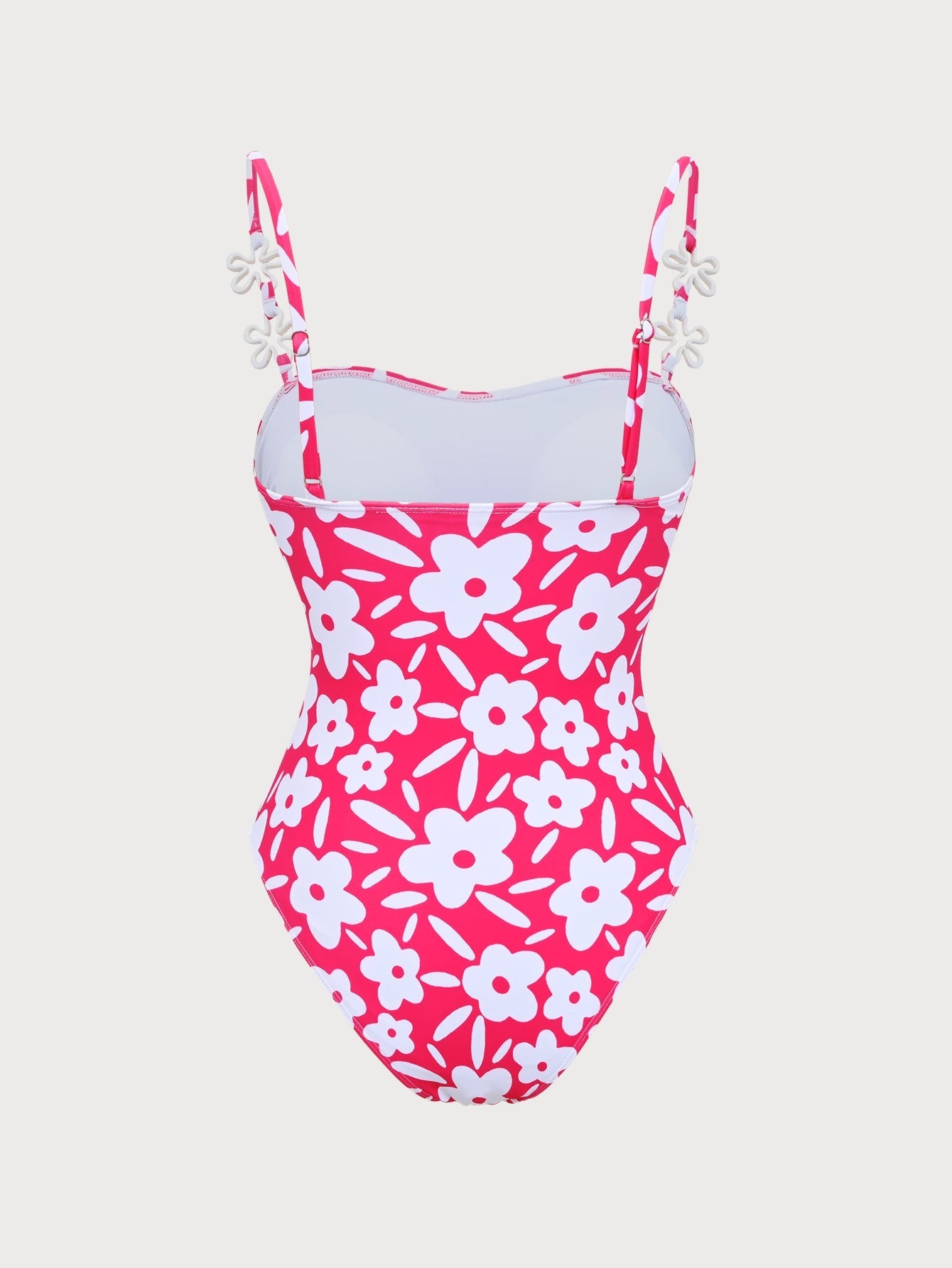 Pink Hollow Flower One-Piece Swimsuit