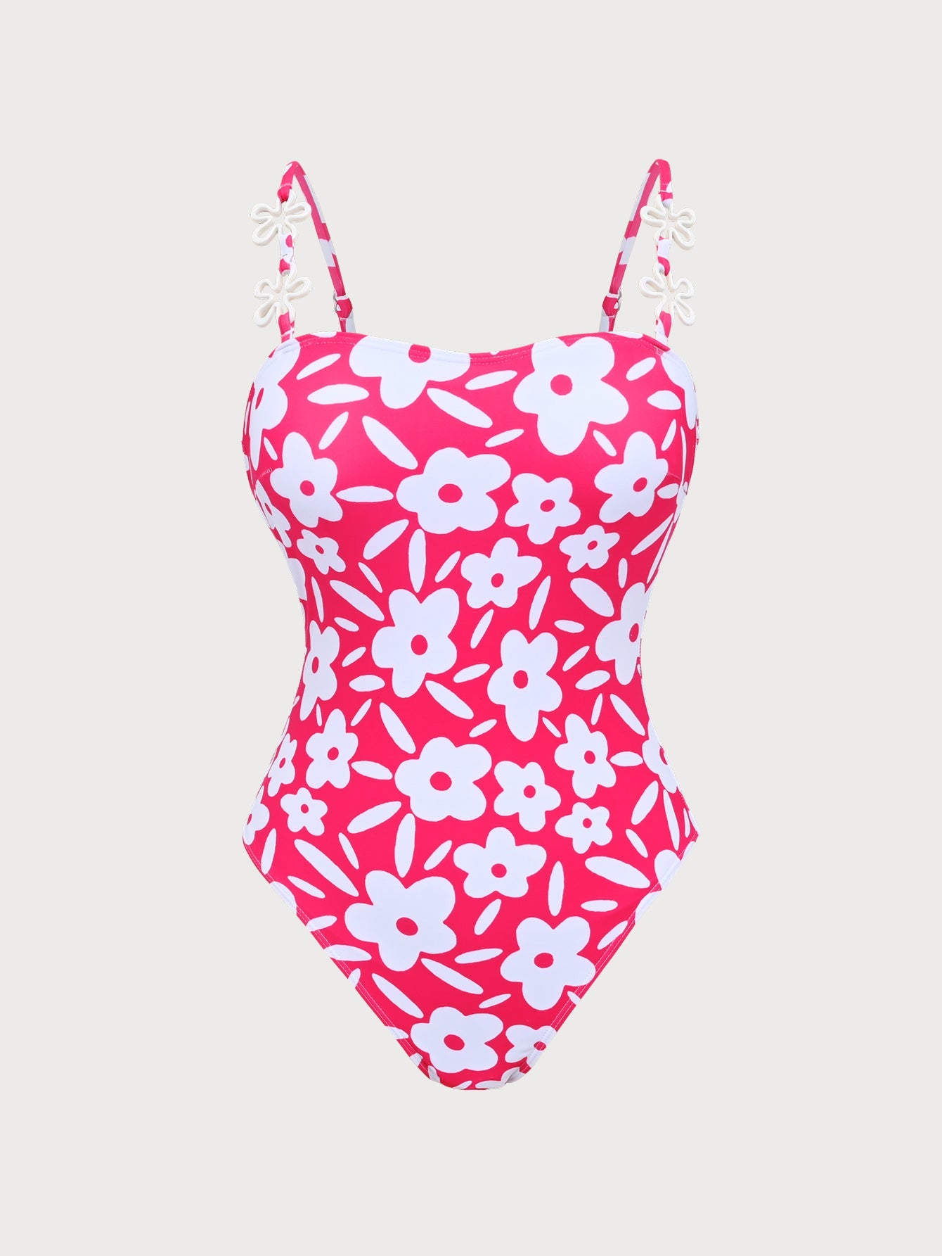 Pink Hollow Flower One-Piece Swimsuit