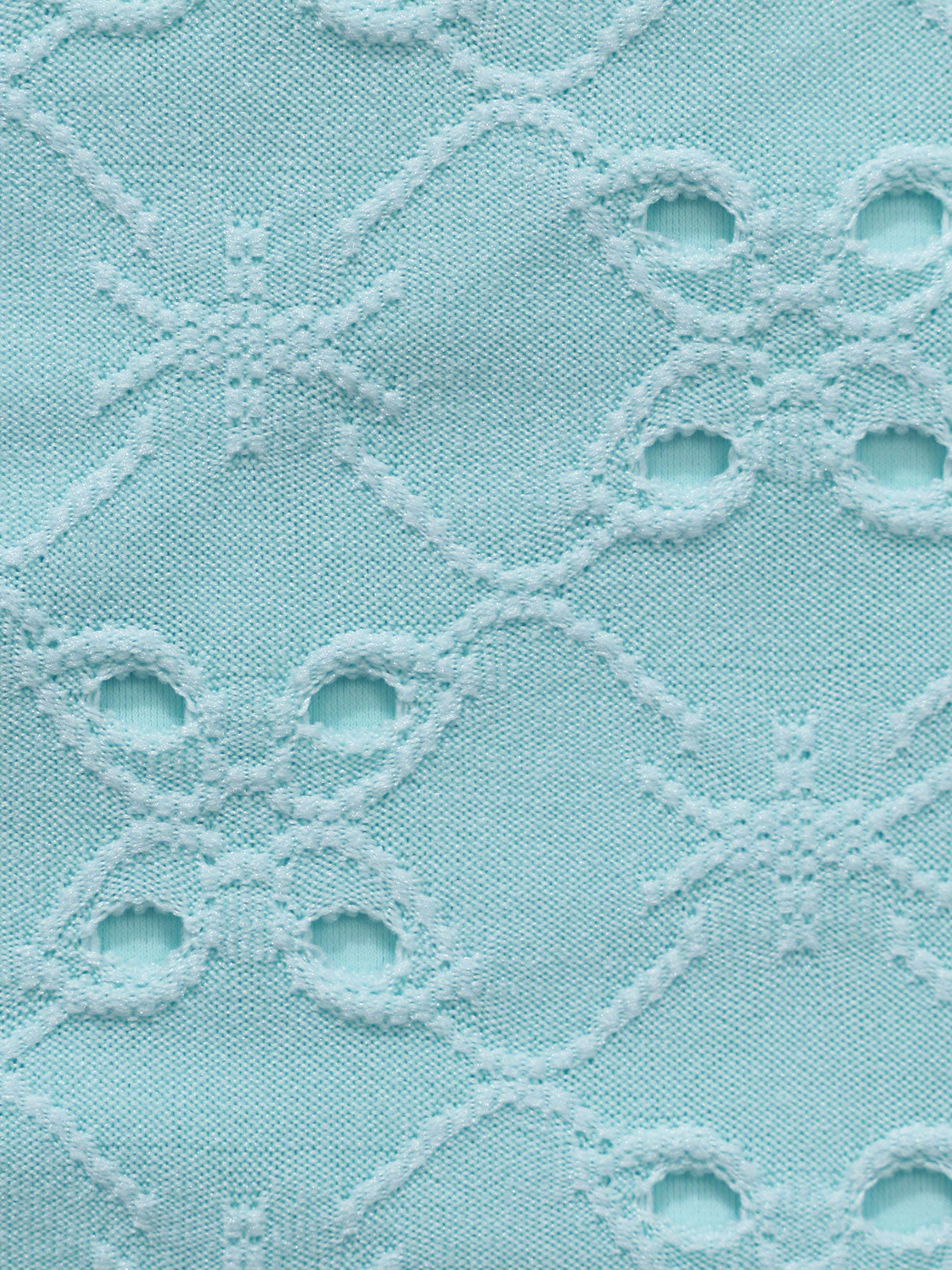 Light Blue Textured Cut Out Tankini Swimsuit