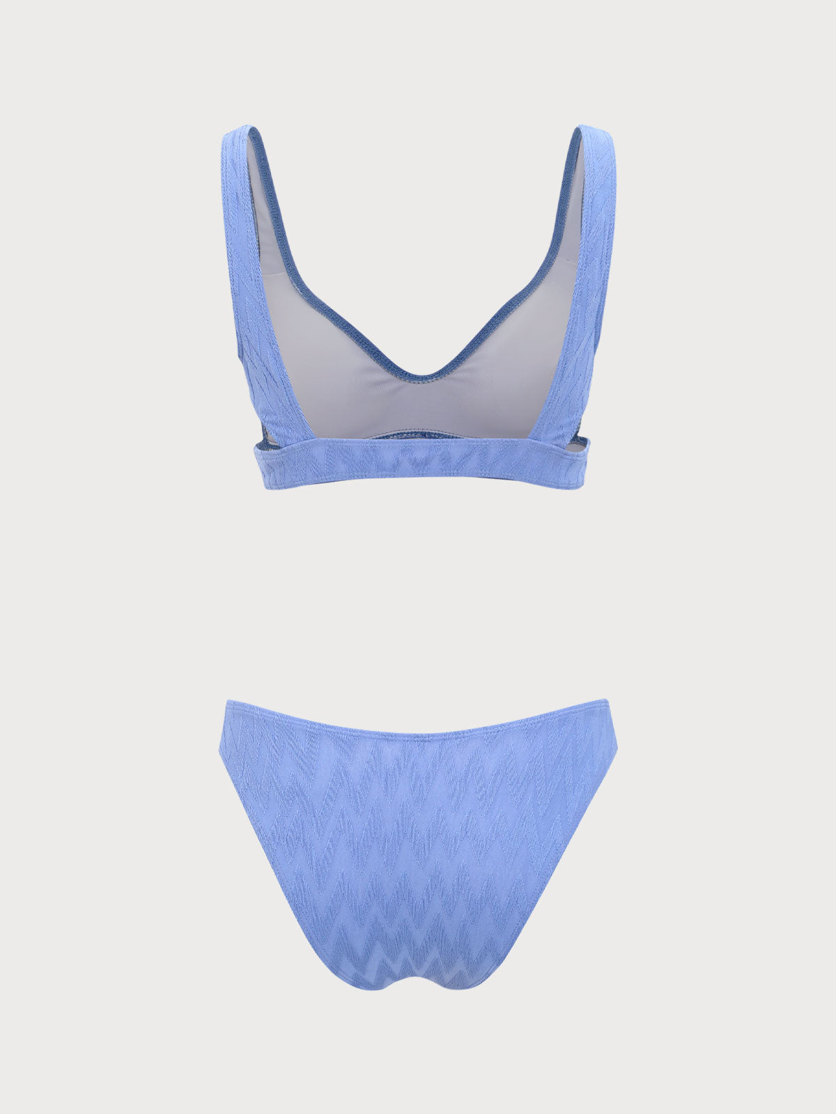 Blue Hollow Wave Bikini Set