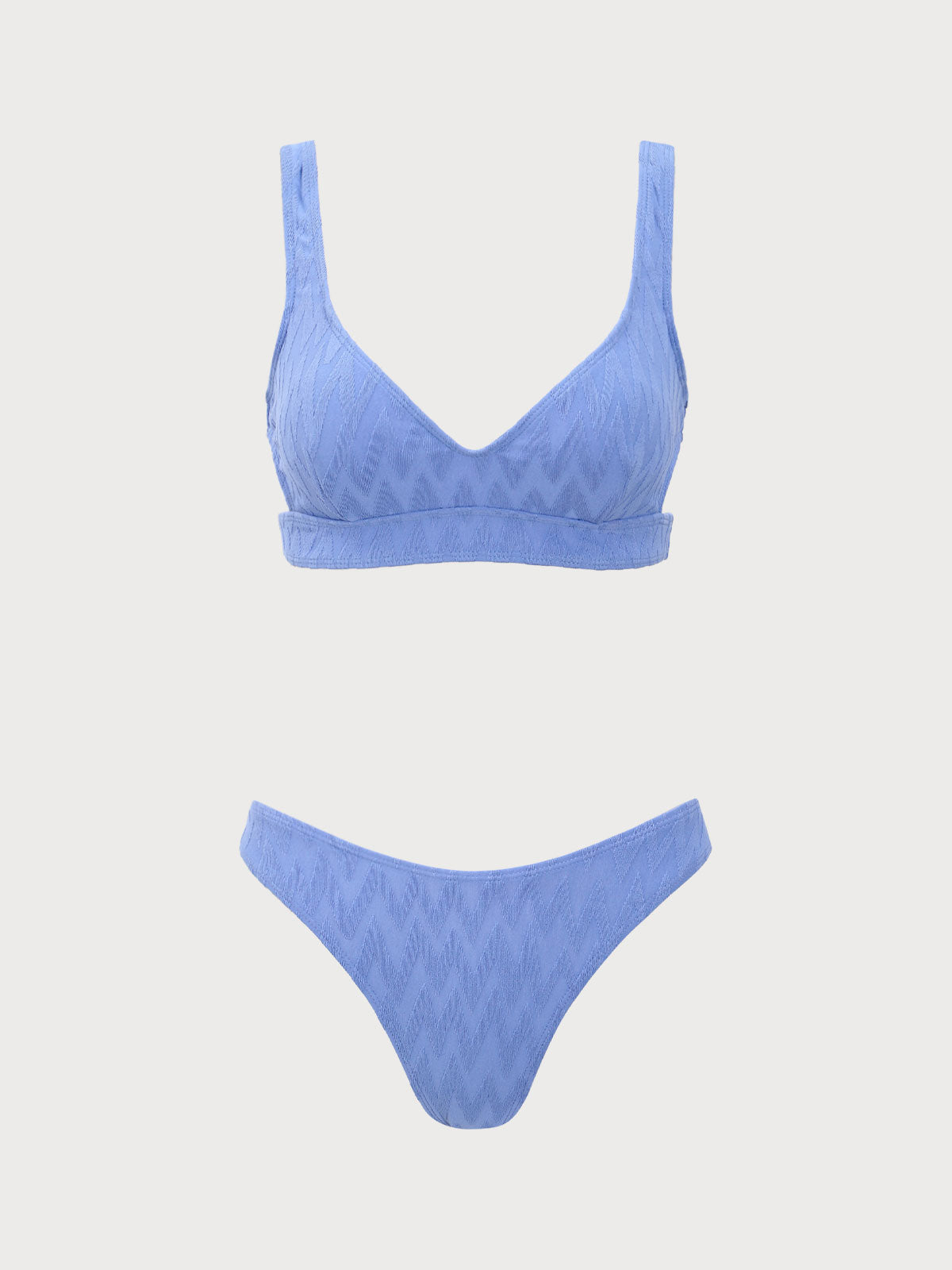 Blue Hollow Wave Bikini Set