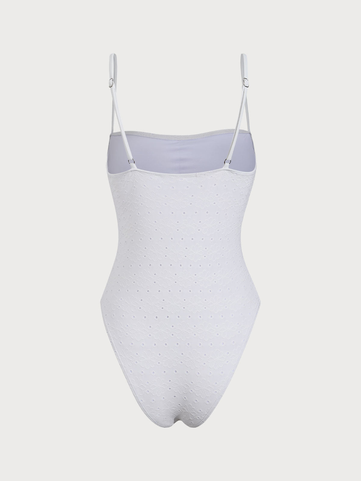 White Ruched One-Piece Swimsuit