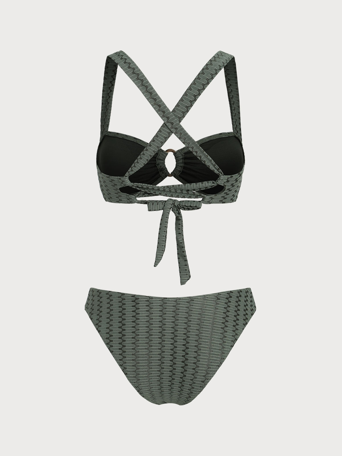 Green Hoop Cutout Bikini Set