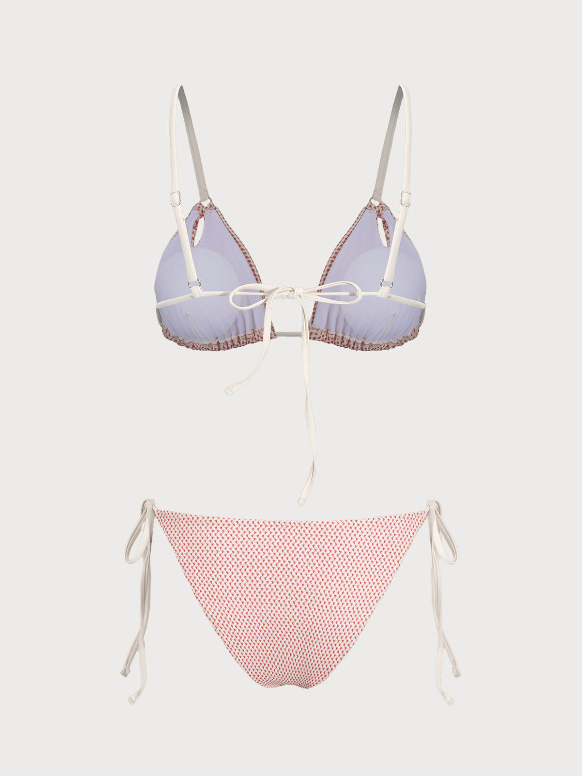 Orange Jacquard Cutout Bikini Set