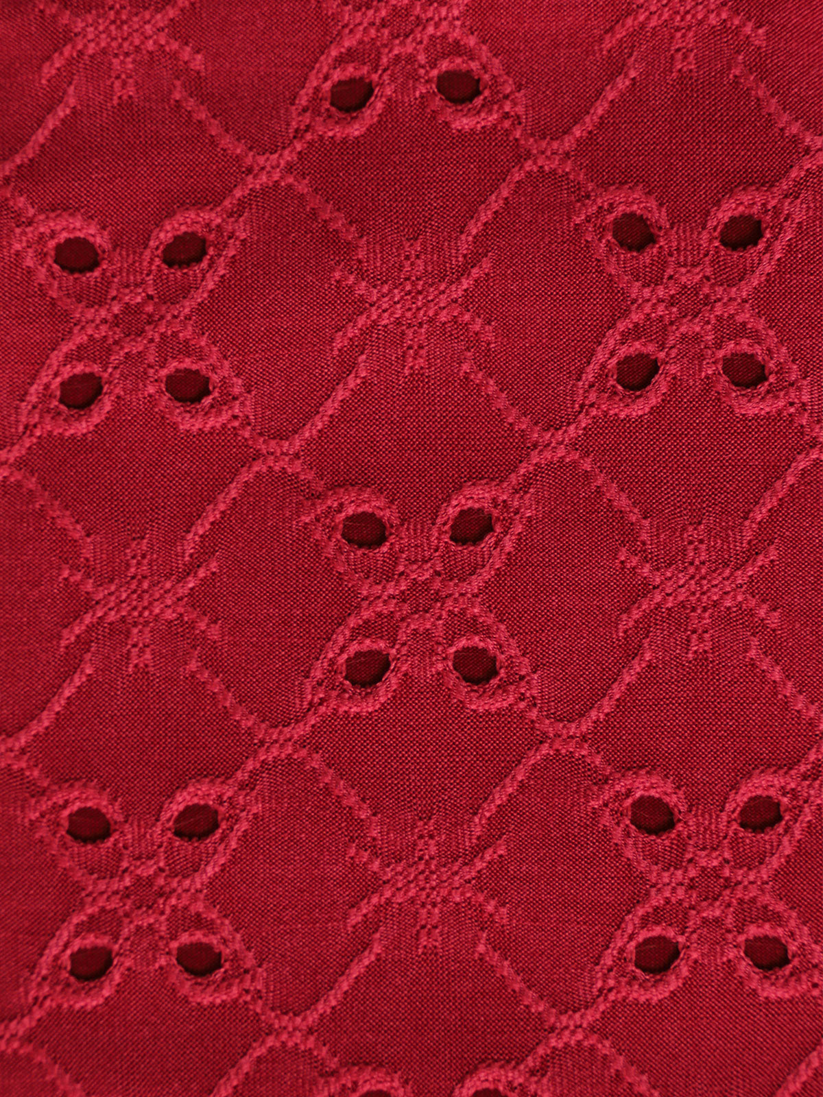 Rose Red Lace Contrast Hollow Tankini Swimsuit