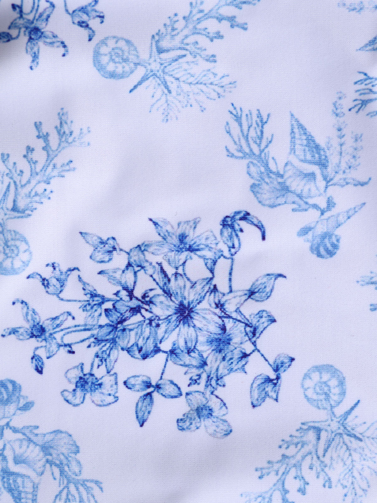 Blue Lace Ocean Bouquet Print Bikini Set