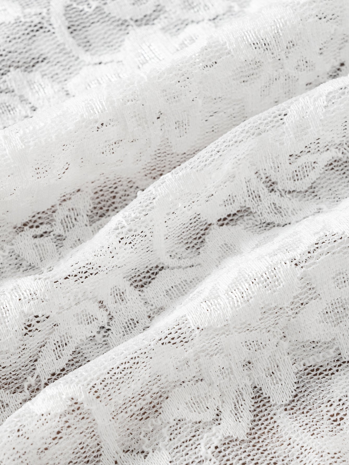 White Lace Three-Piece Tankini Swimsuit