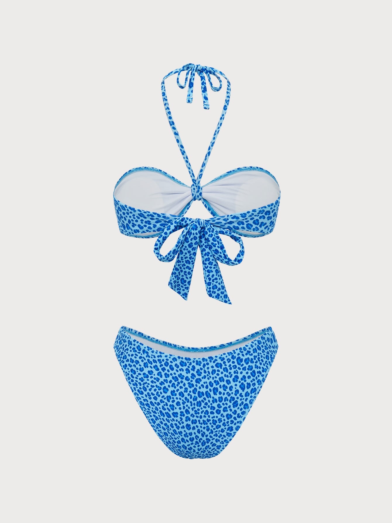 Blue Leopard Print Bikini Set