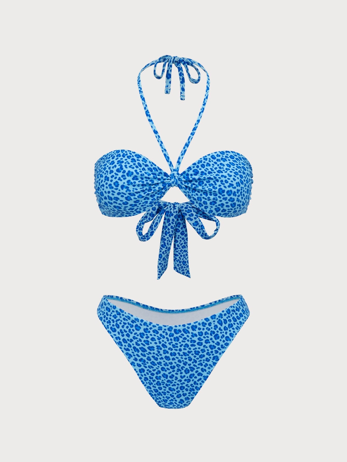 Blue Leopard Print Bikini Set