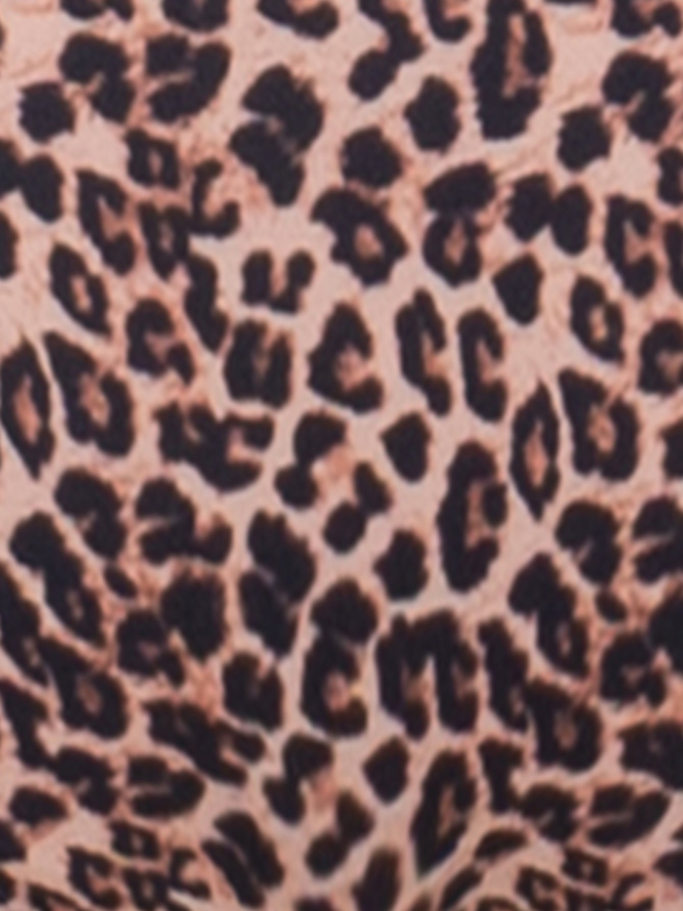 Brown Leopard Smocked Print Bikini Cover
