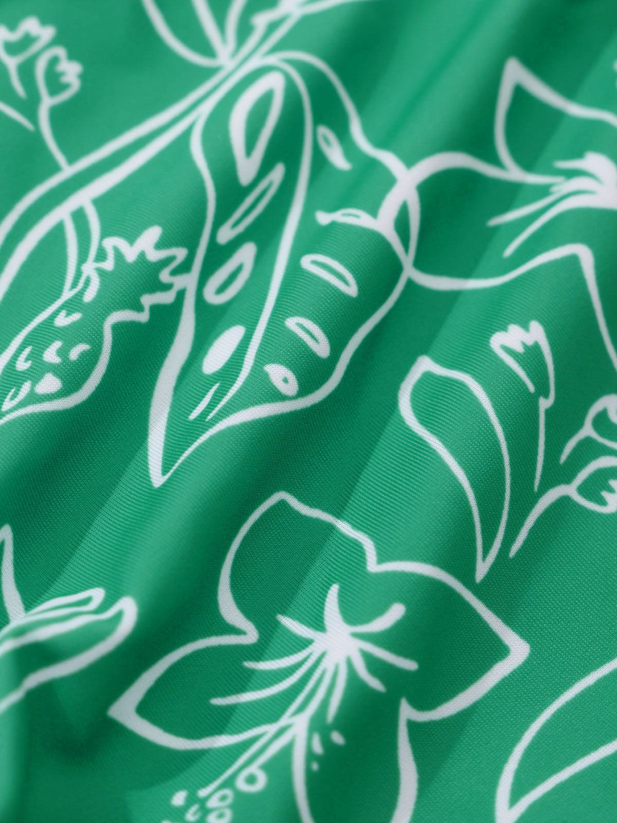 Green Flower Print Halter Bikini Set