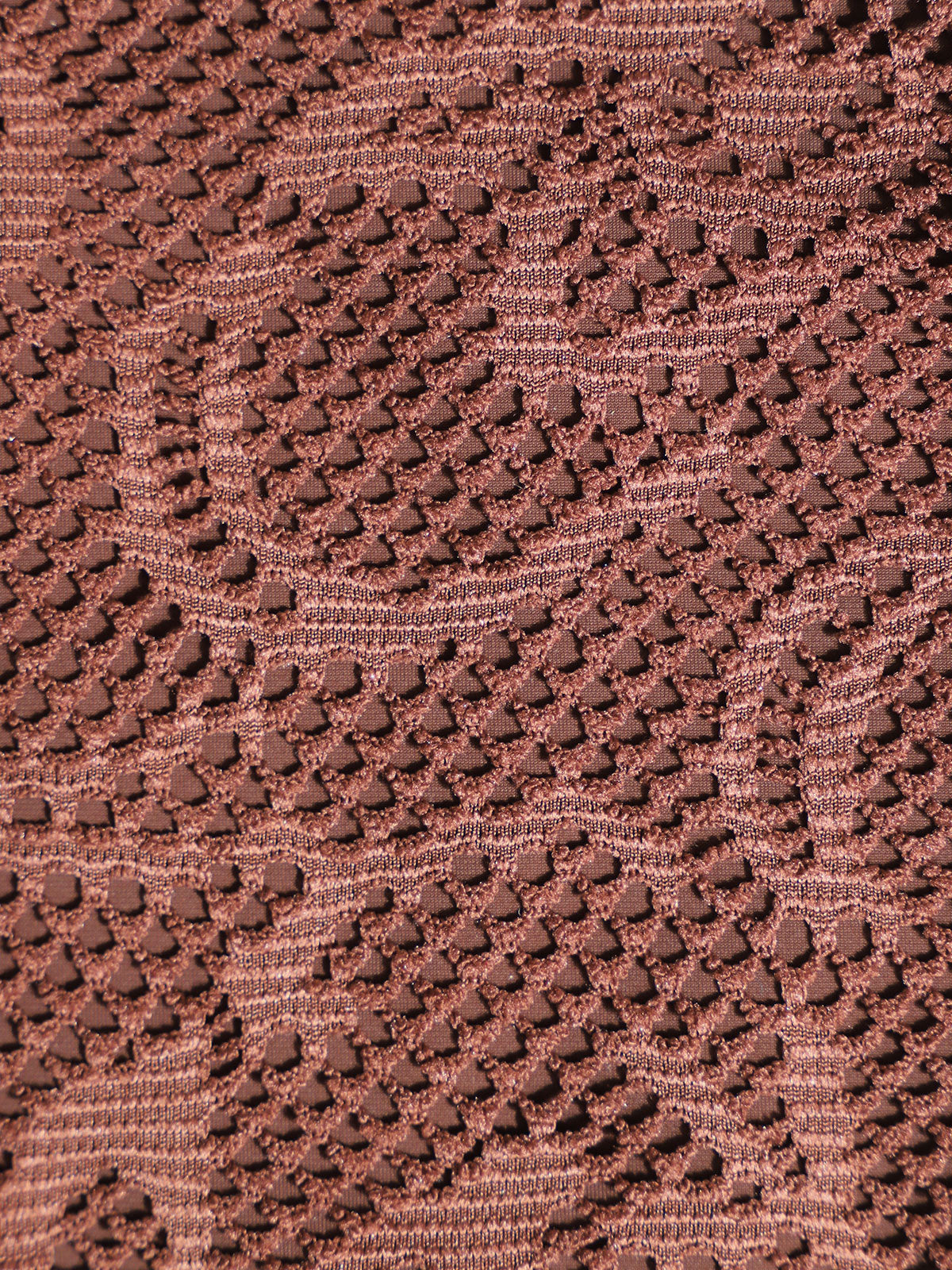 Brown Mesh Slit Tankini Swimsuit