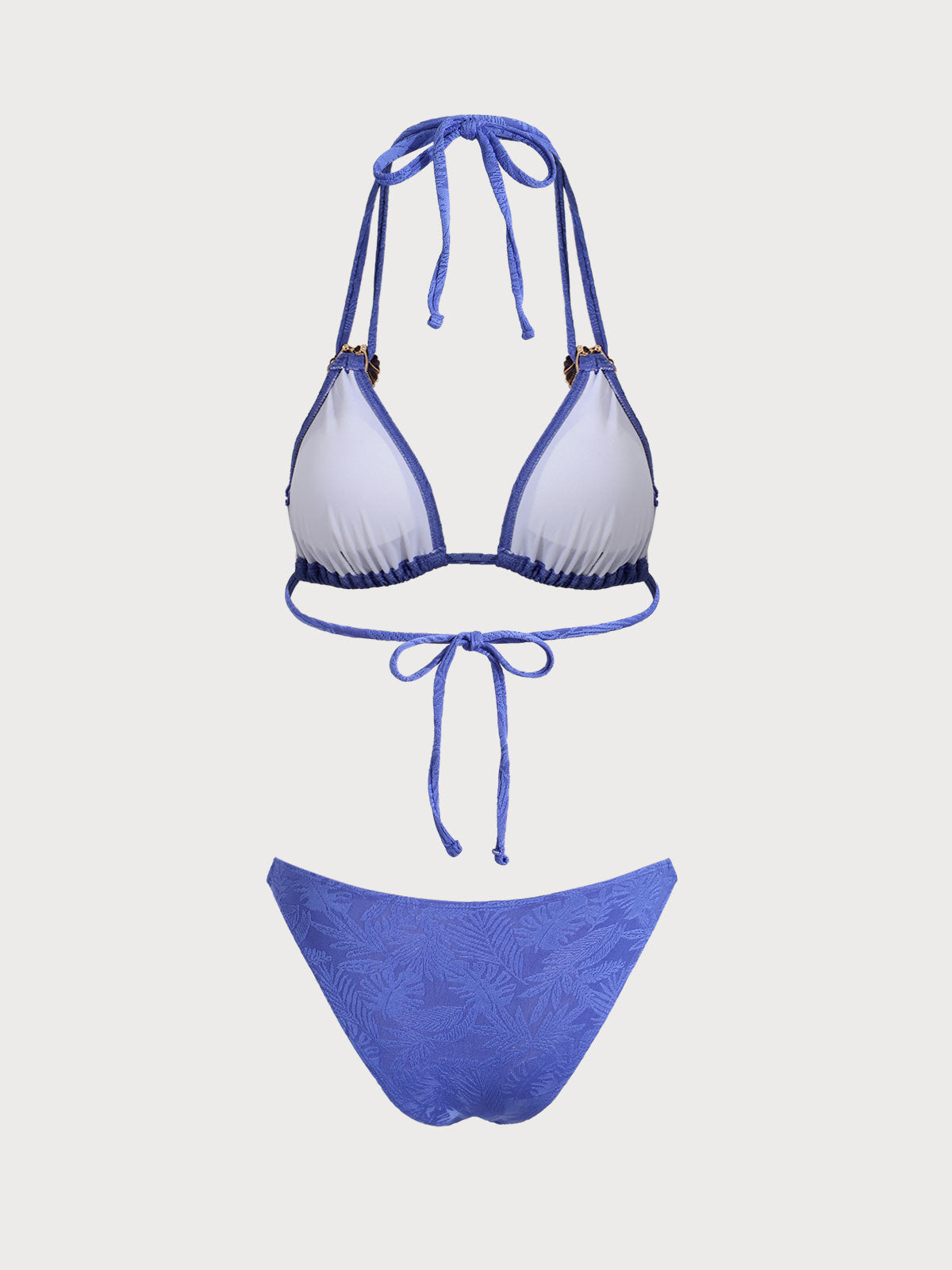 Blue Metal Shell Decorated Bikini Set