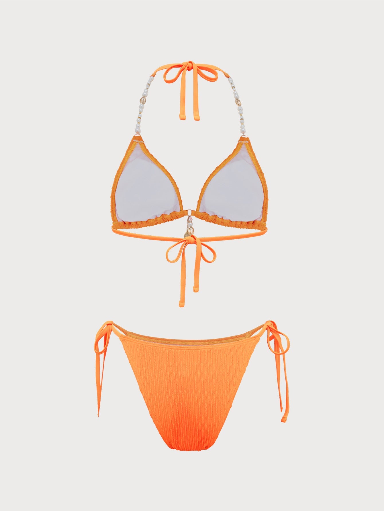Orange Pearl String Bikini Set