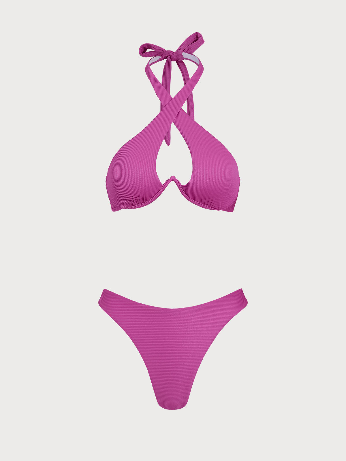 Rose Red Crossover Bikini Set