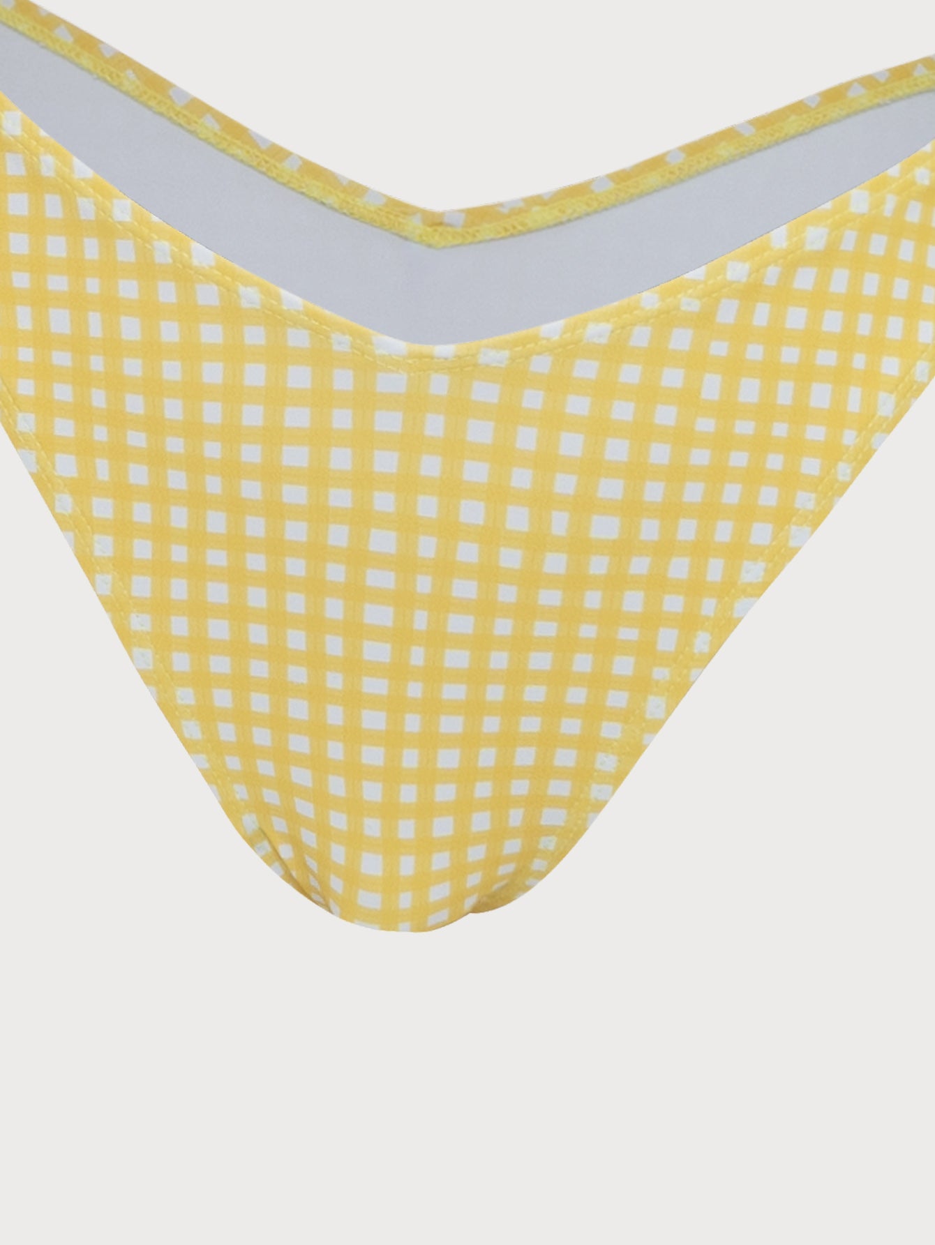 Yellow Plaid Tankini Swimsuit