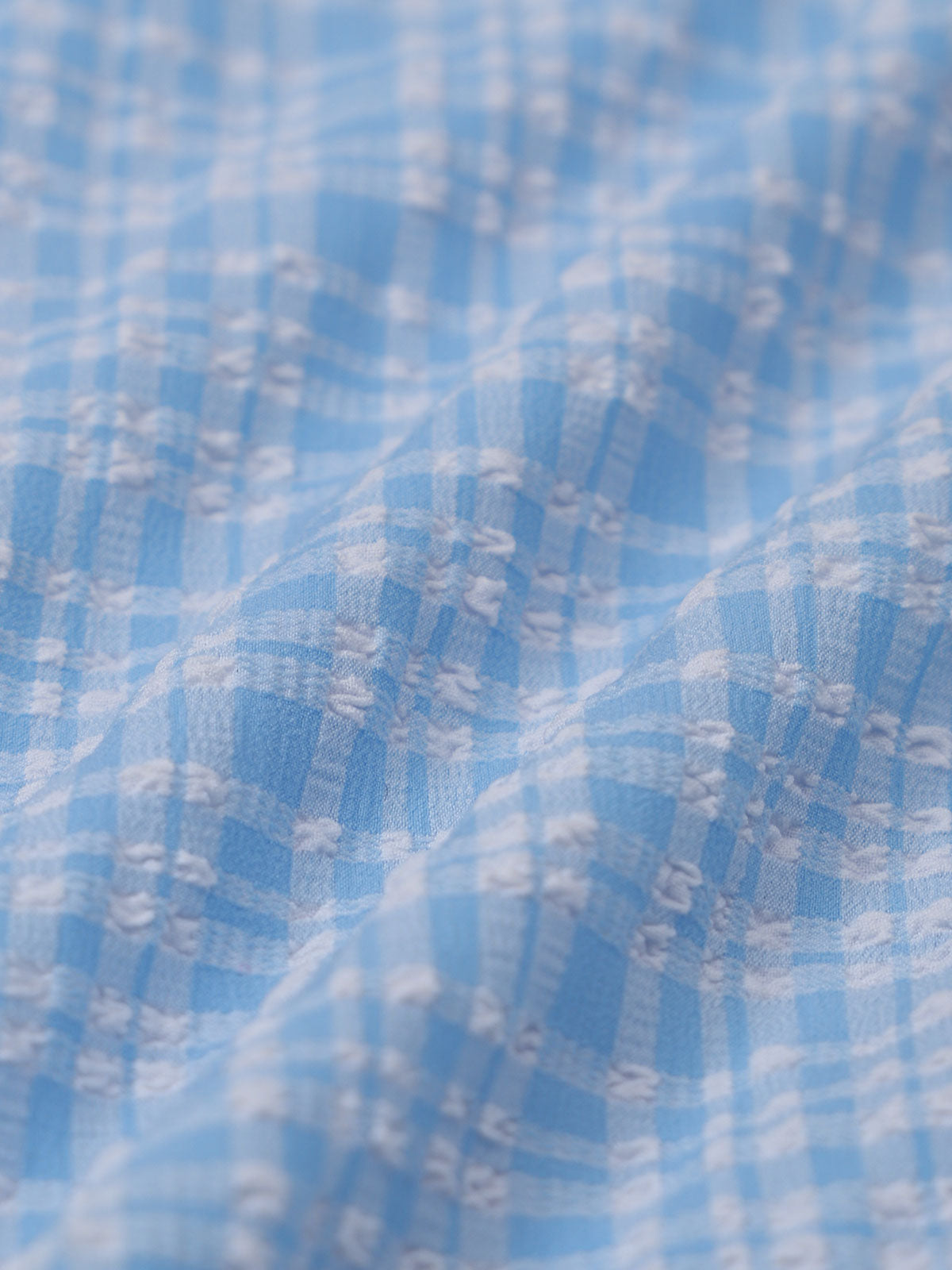 Blue Knitted Plaid Tankini Swimsuit