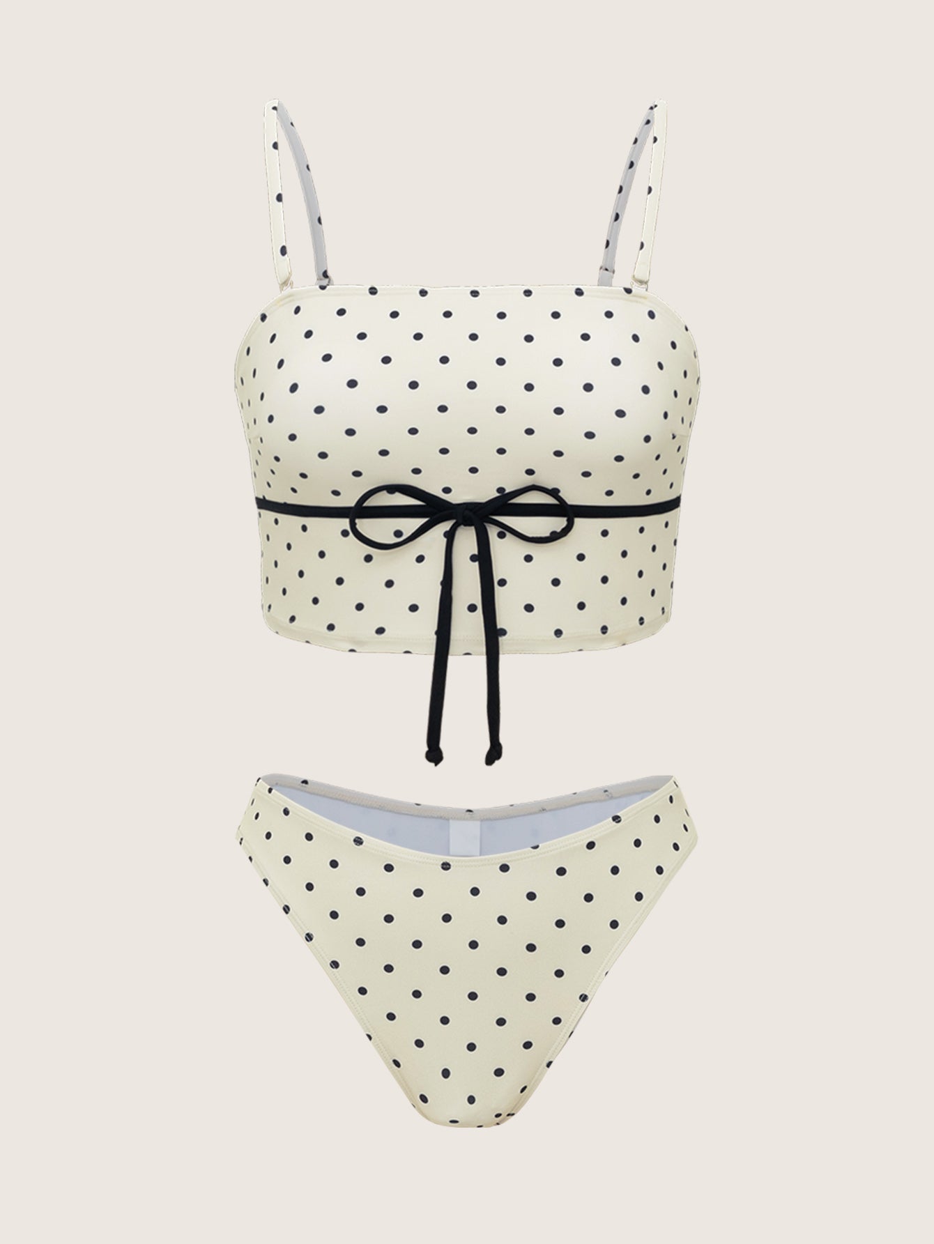 White Polka Dot Tankini Swimsuit