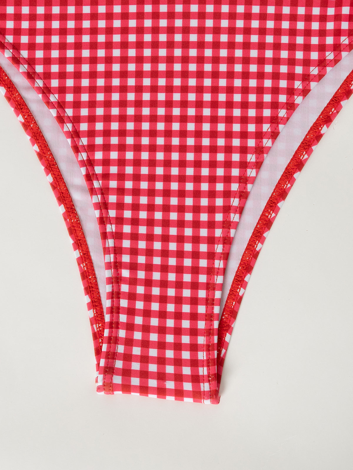 Red Plaid Bow Bikini Set