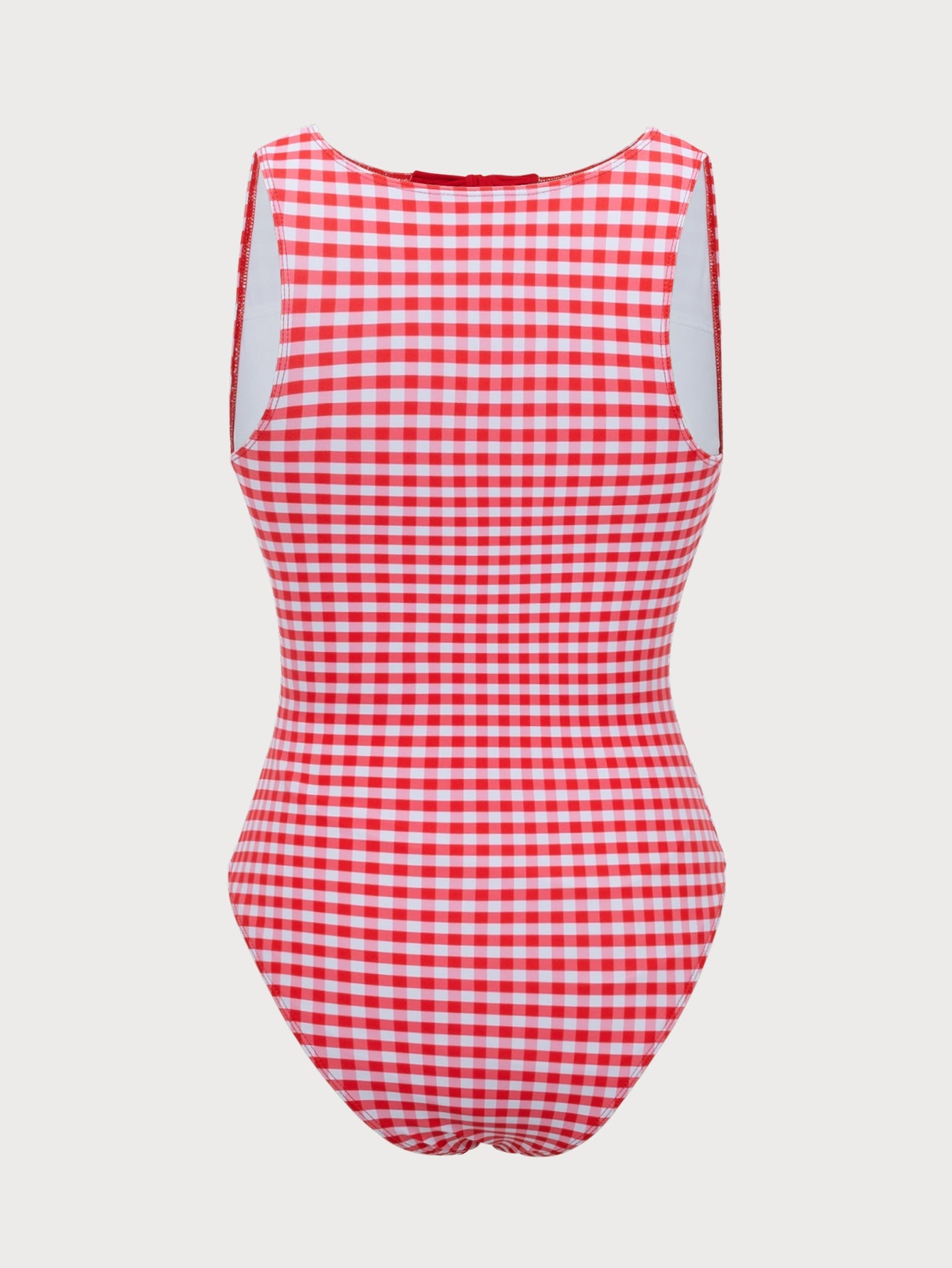Red Plaid Retro One-Piece Swimsuit