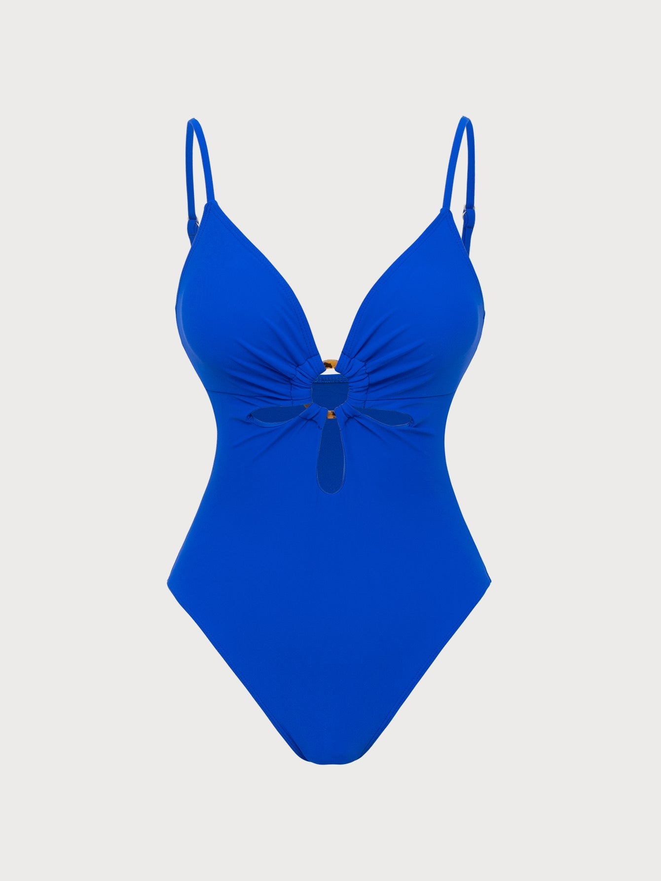 Blue Ring Hollow One-Piece Swimsuit