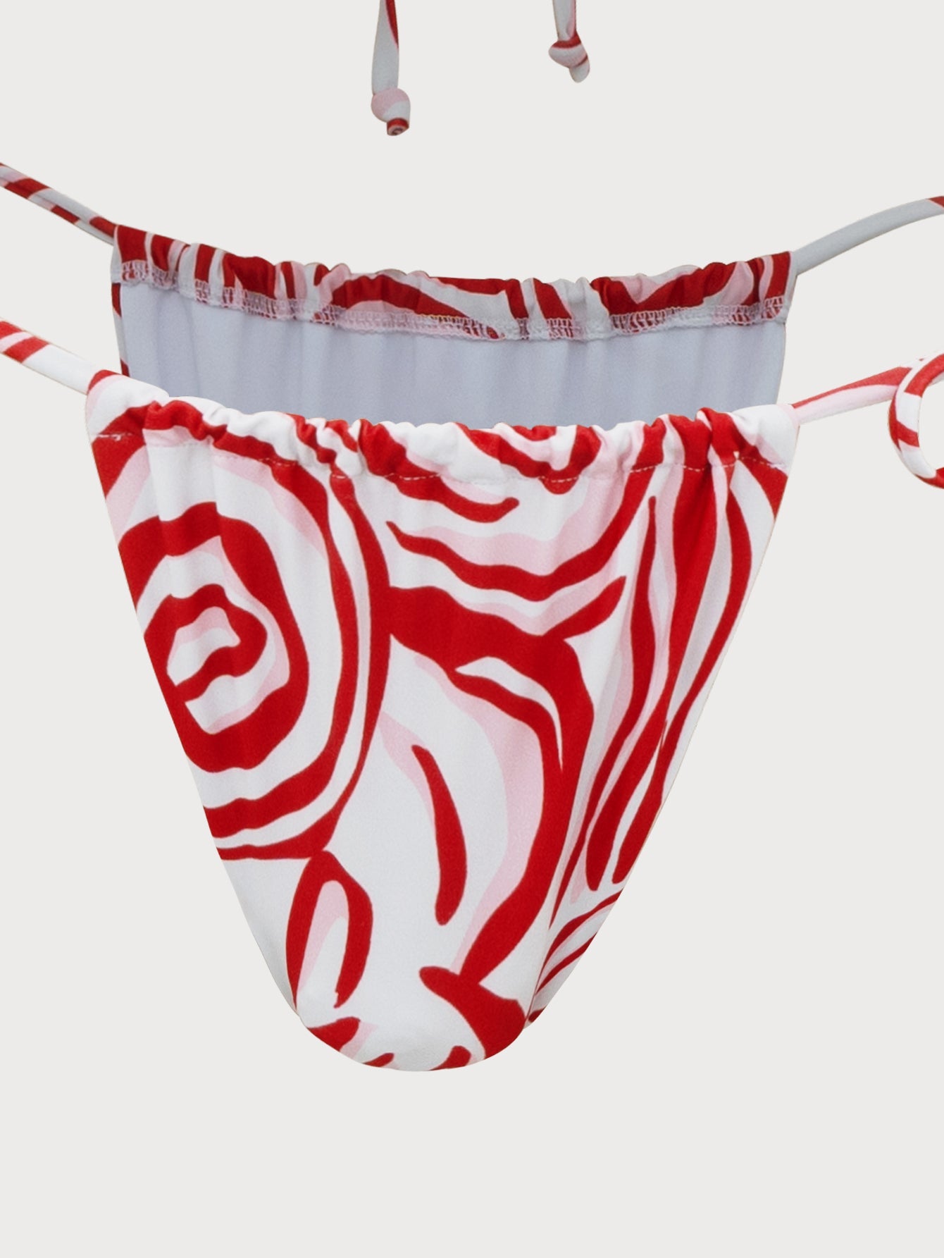 Red Rose Print Bikini Set