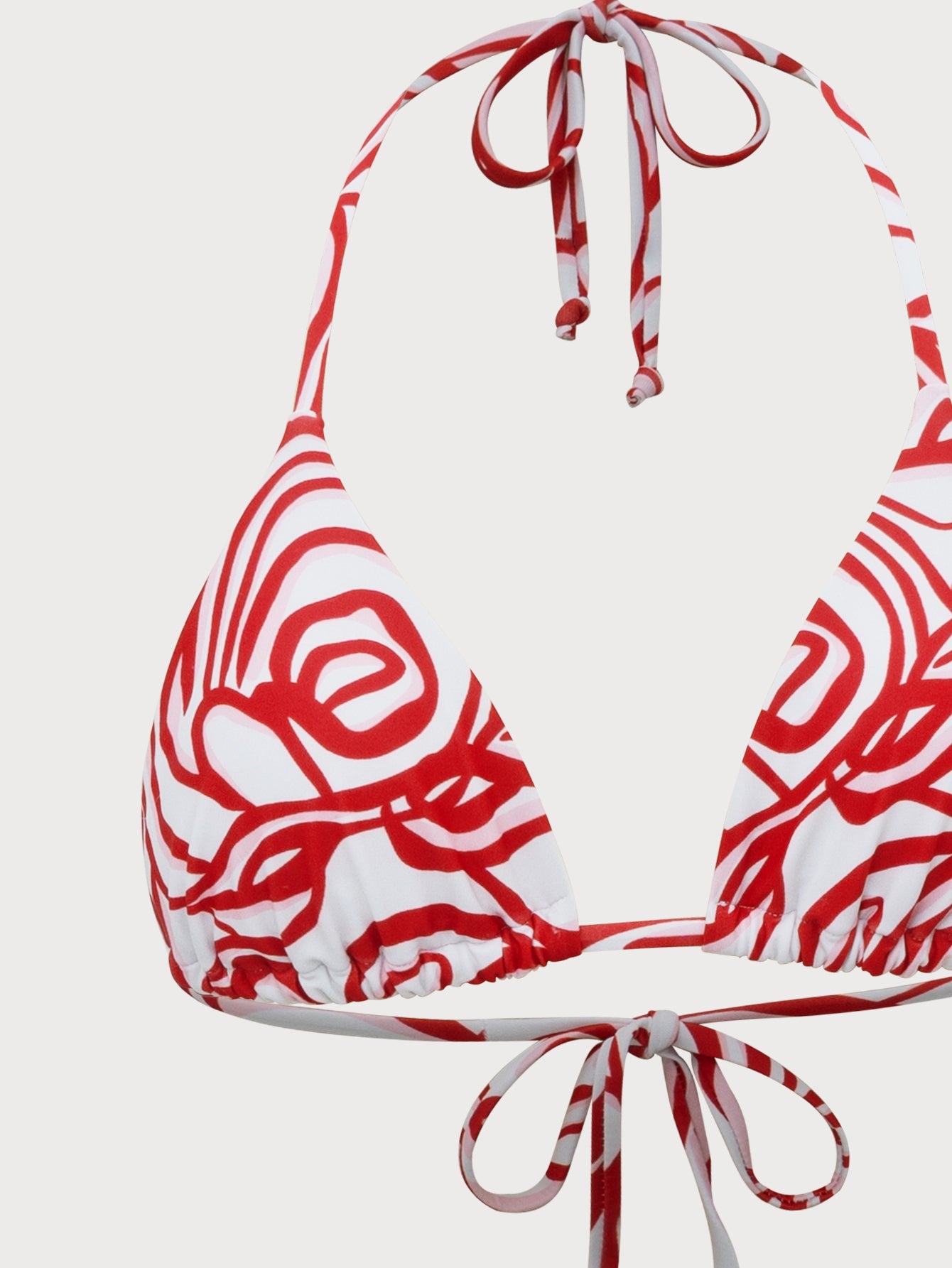 Red Rose Print Bikini Set