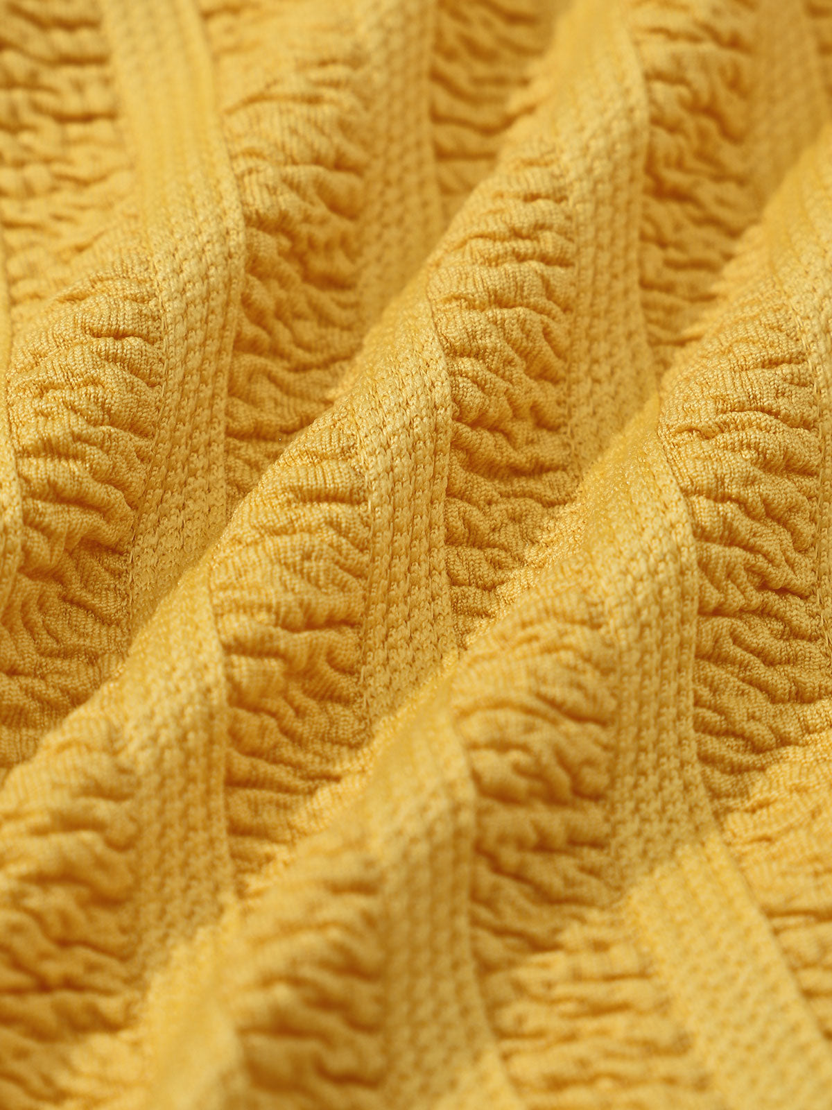 Yellow Cutout Textured Bikini Set