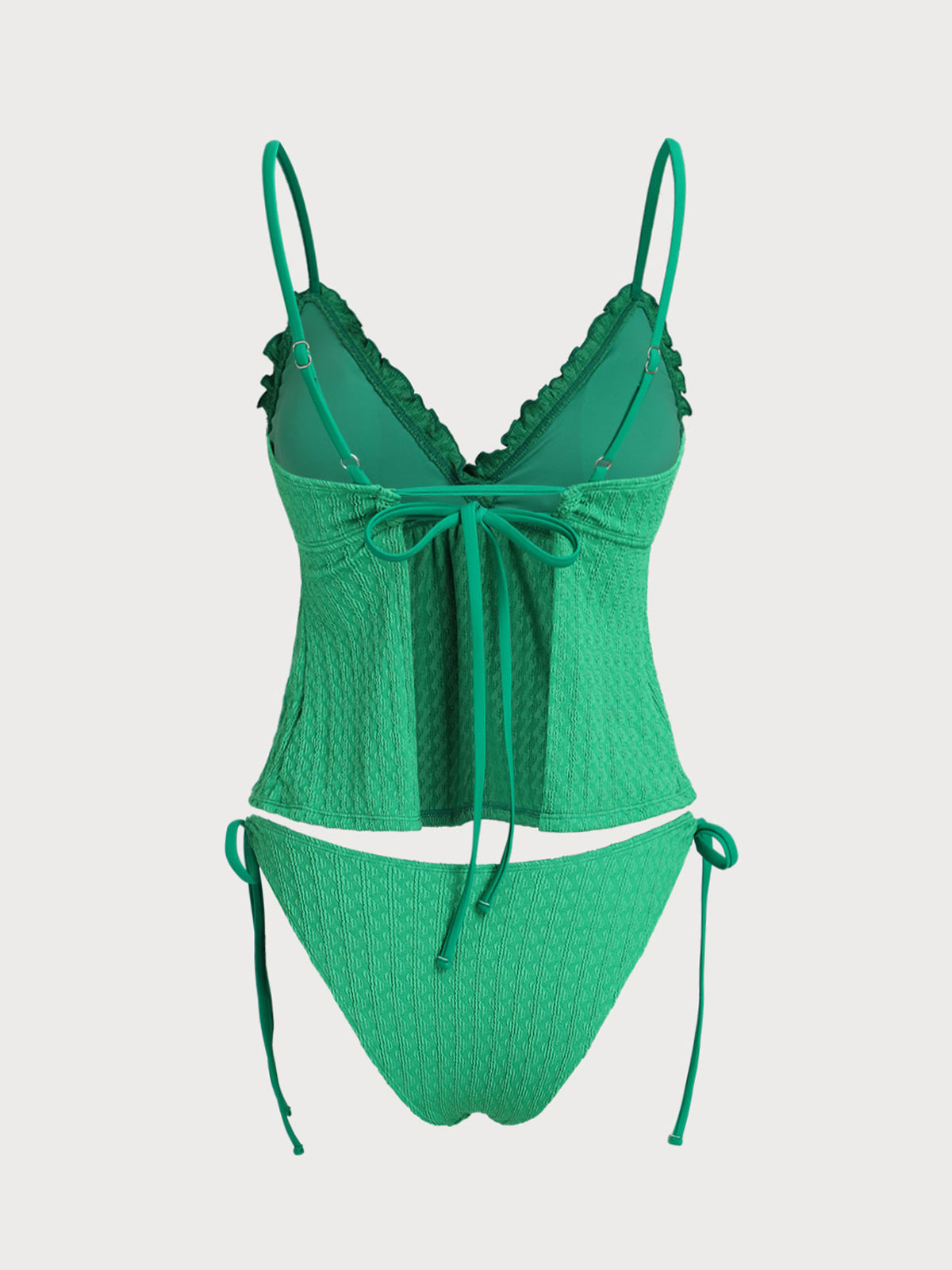 Green Ruffle Skirt Tankini Swimsuit