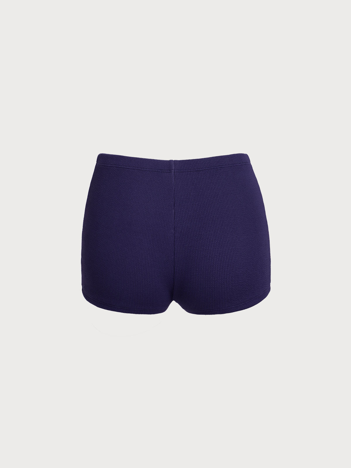 Blue Polyester Knitted Shorts