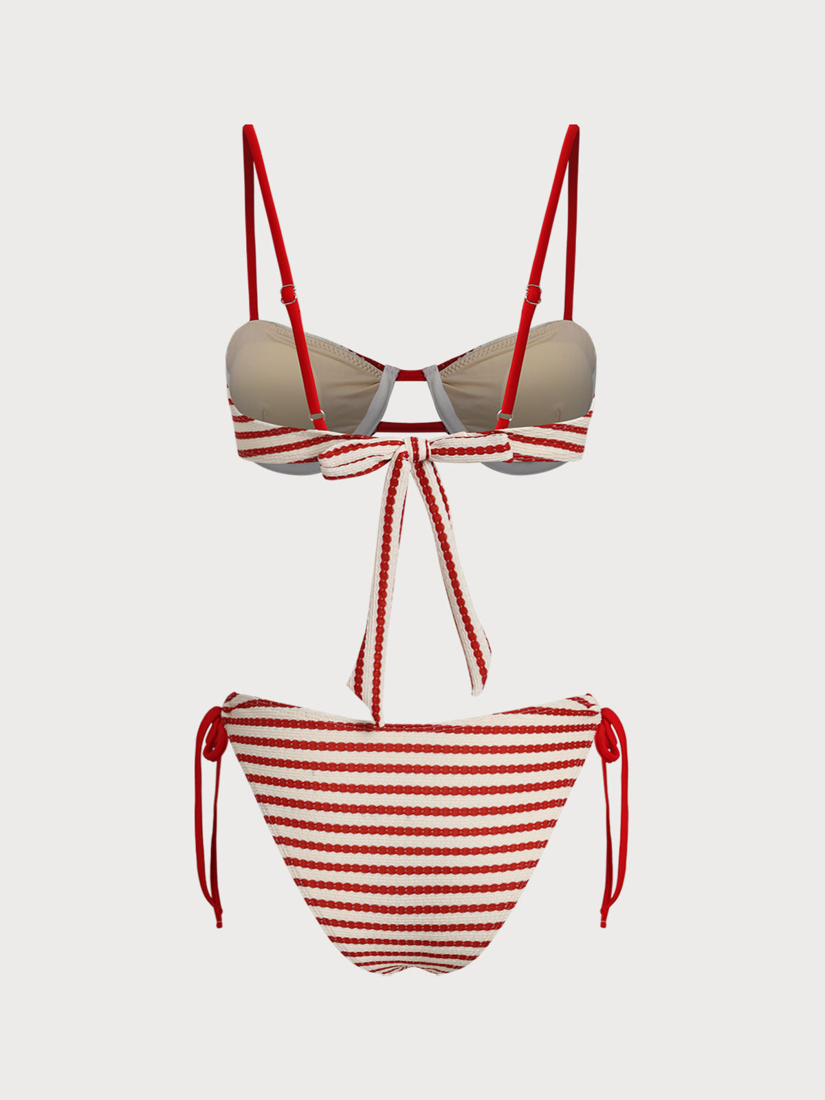 Green Striped Underwire Bikini Set
